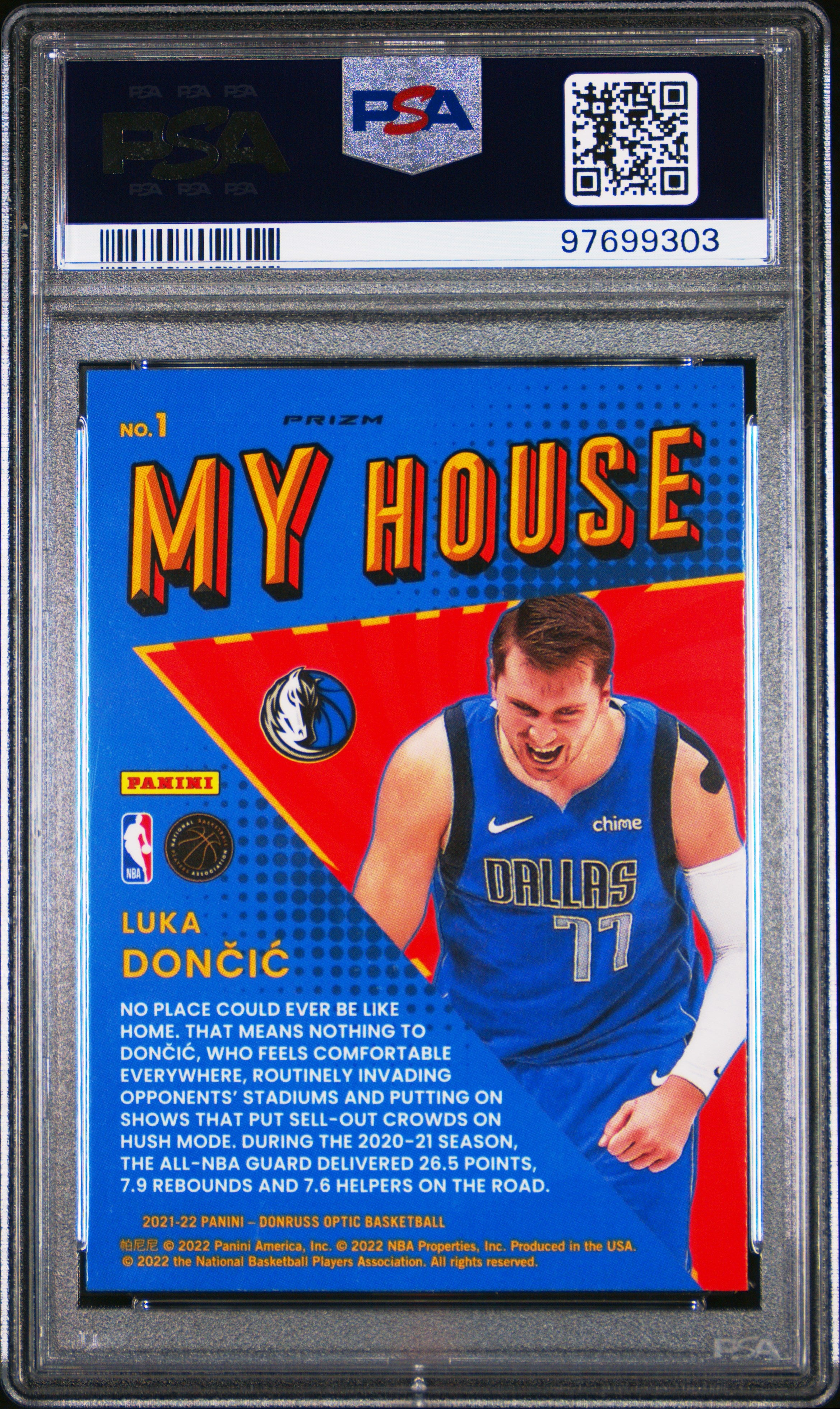 2021 Panini Donruss Optic My House Luka Doncic #1 Purple PSA 6