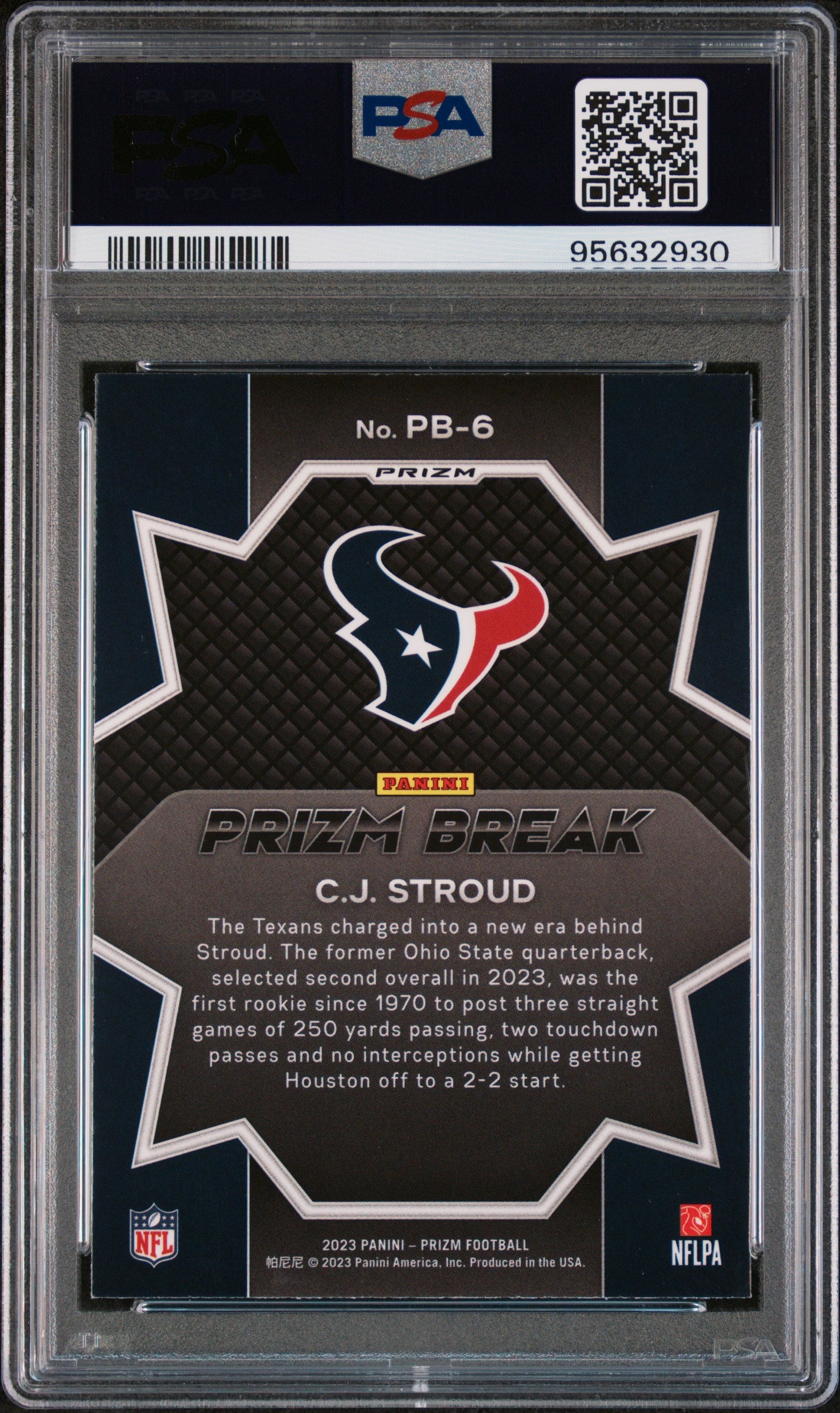 2023 Panini Prizm Prizm Break CJ Stroud #PB6 Prizm Break Green Prizm PSA 10