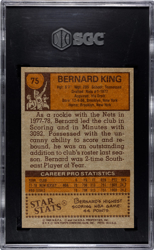 1978 Topps Bernard King #75 SGC8