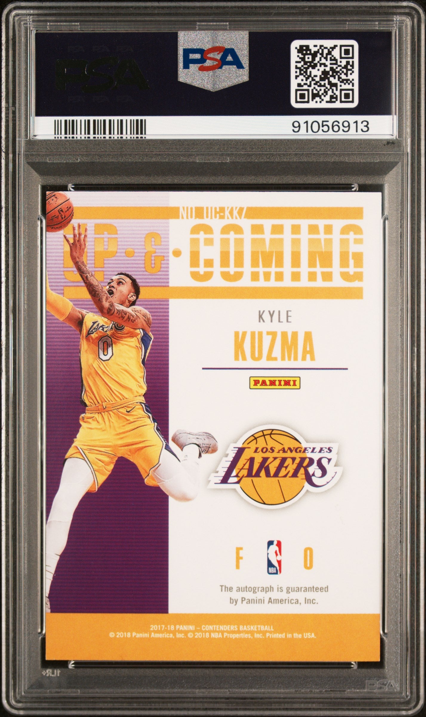 2017 Panini Contenders Up & Coming Autograph Kyle Kuzma #UCKKZ Up & Coming Autograph PSA 10