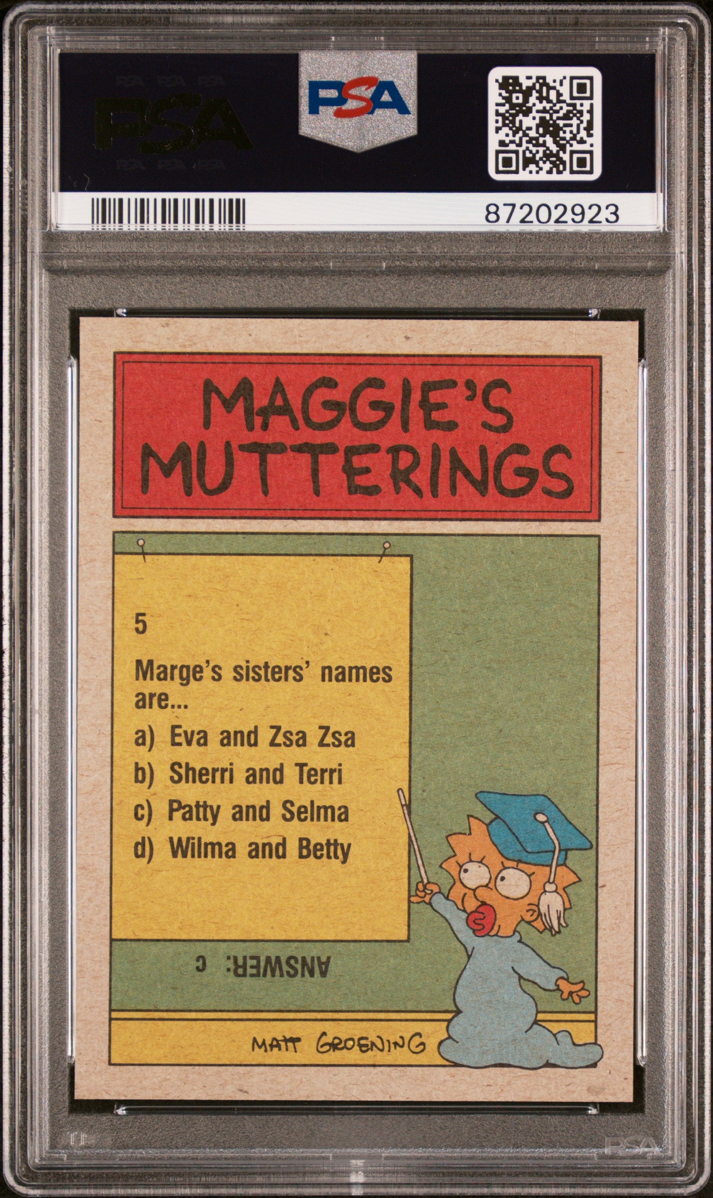 1990 Topps Simpsons Marge! Where's The #78 PSA 9