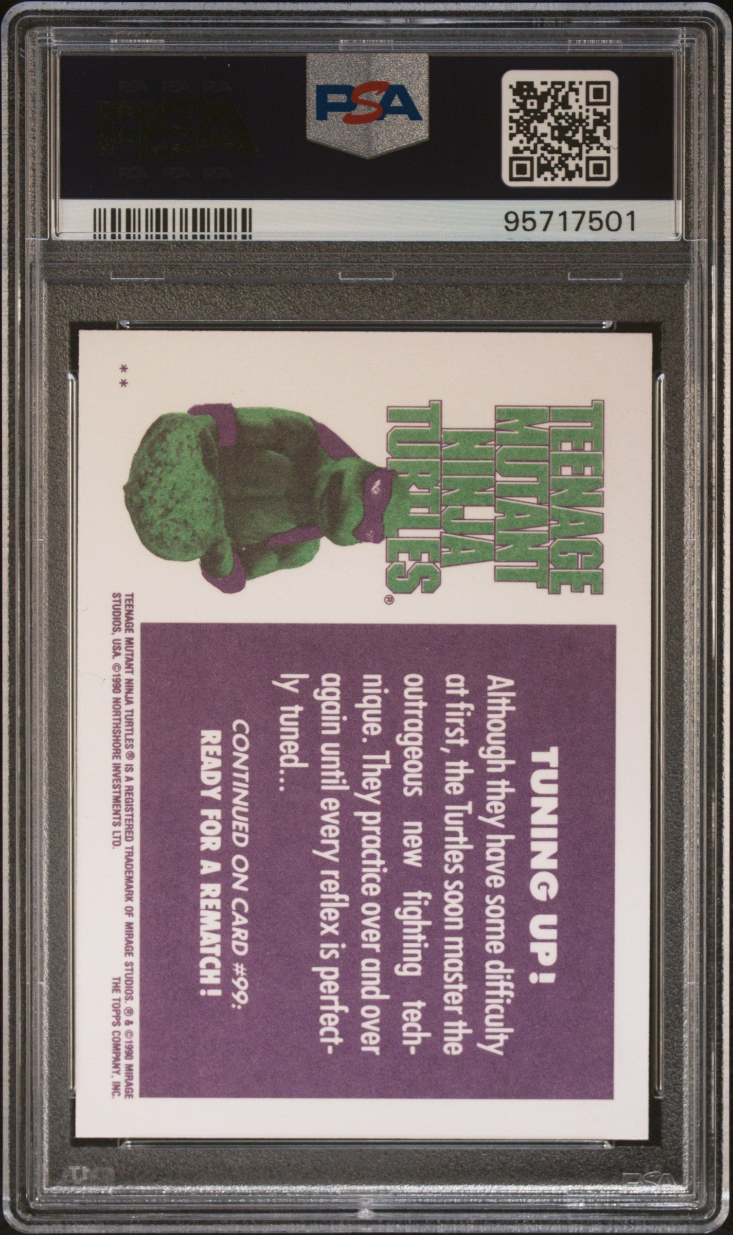 1990 Topps Teenage Mutant Ninja Turtles Tuning Up! #98 PSA 9