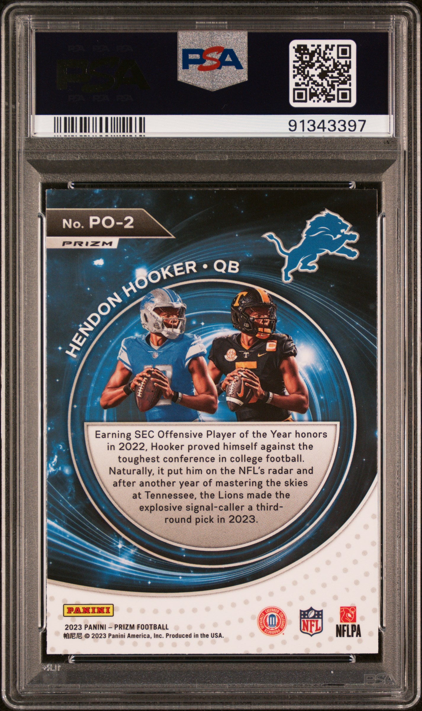 2023 Panini Prizm Portals Hendon Hooker #PO2 Portals Green Prizm PSA 10