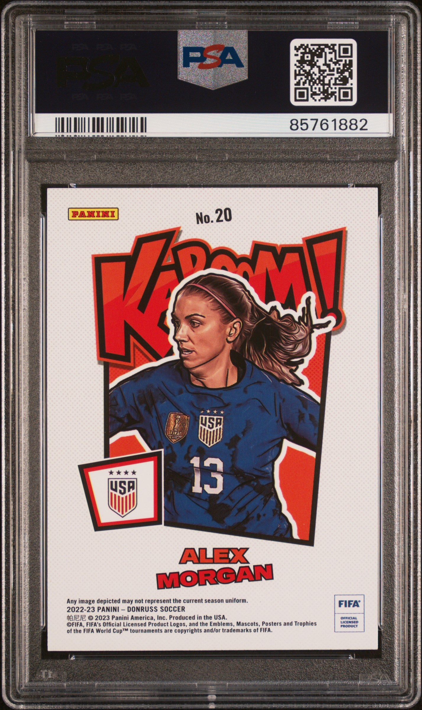 2022 Panini Donruss FIFA Kaboom! Alex Morgan #20 Kaboom! PSA 9