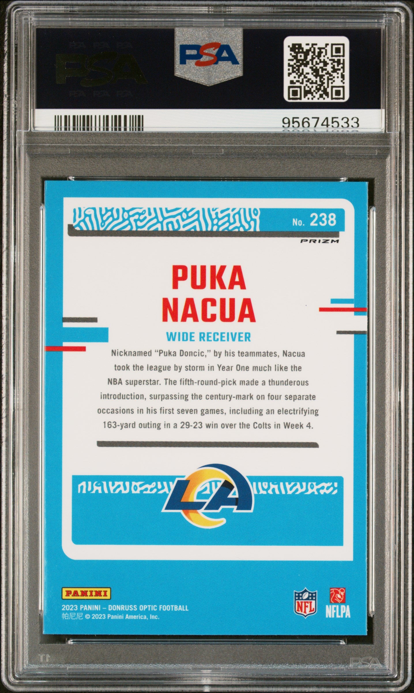 2023 Panini Donruss Optic Puka Nacua #238 Stars PSA 9