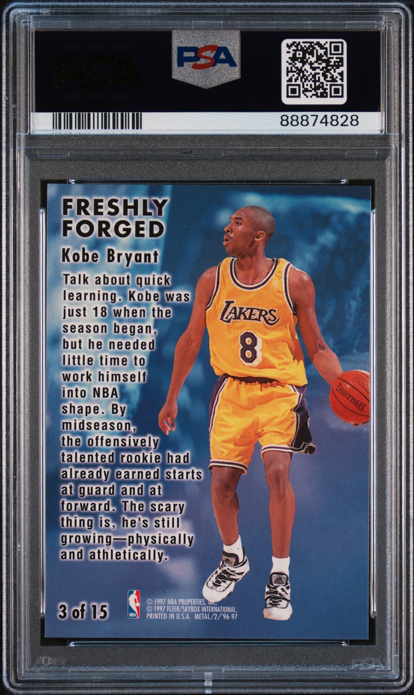 1996 Metal Freshly Forged Kobe Bryant #3 PSA 9 – BLEECKER TRADING