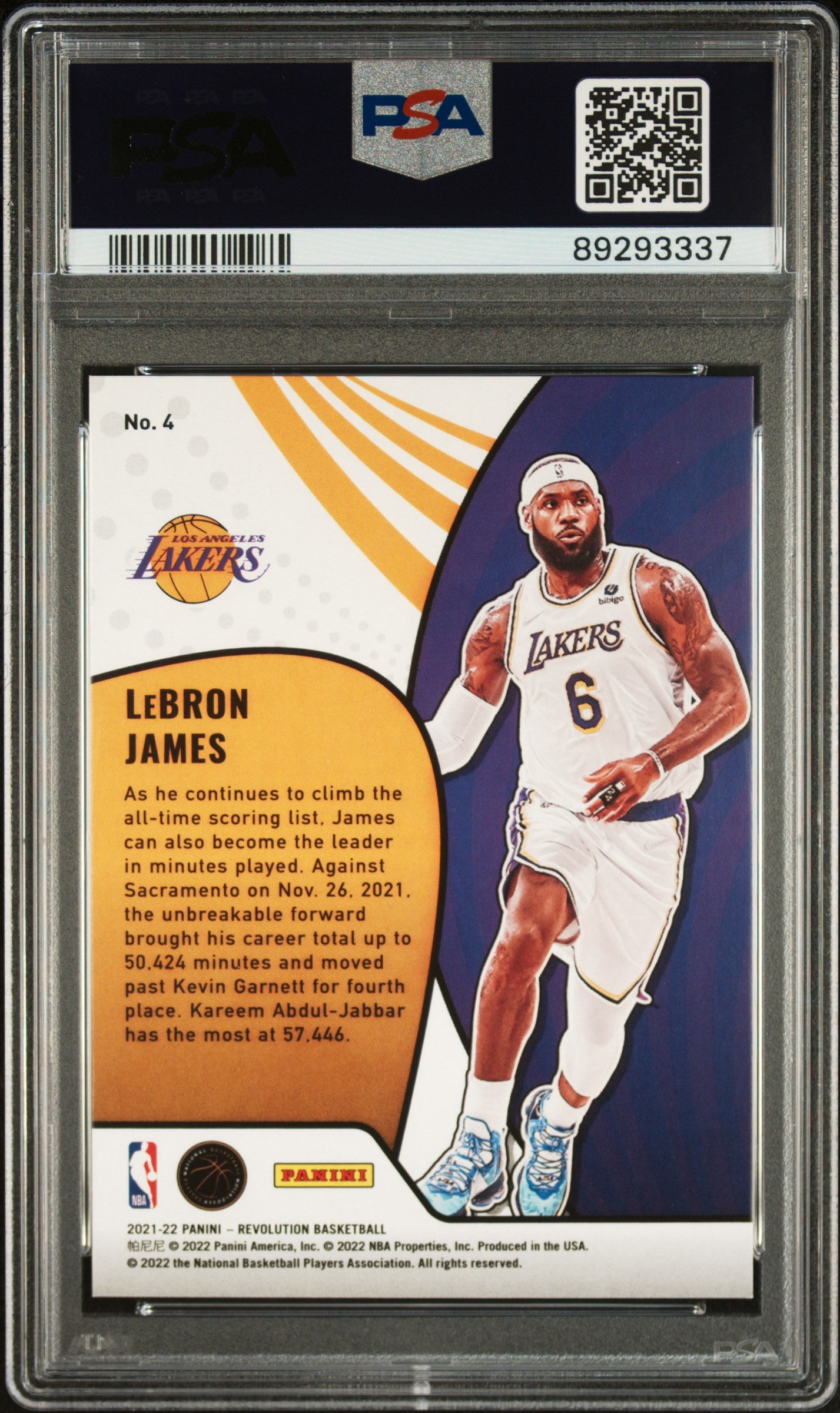 2021 Panini Revolution Vortex #4 Lebron James Lakers Pop 4 PSA 10 ***