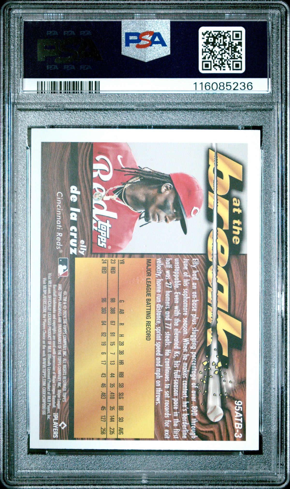 2024 Topps Archives 1995 At The Break Baseball Elly De La Cruz #95ATB3 PSA 9