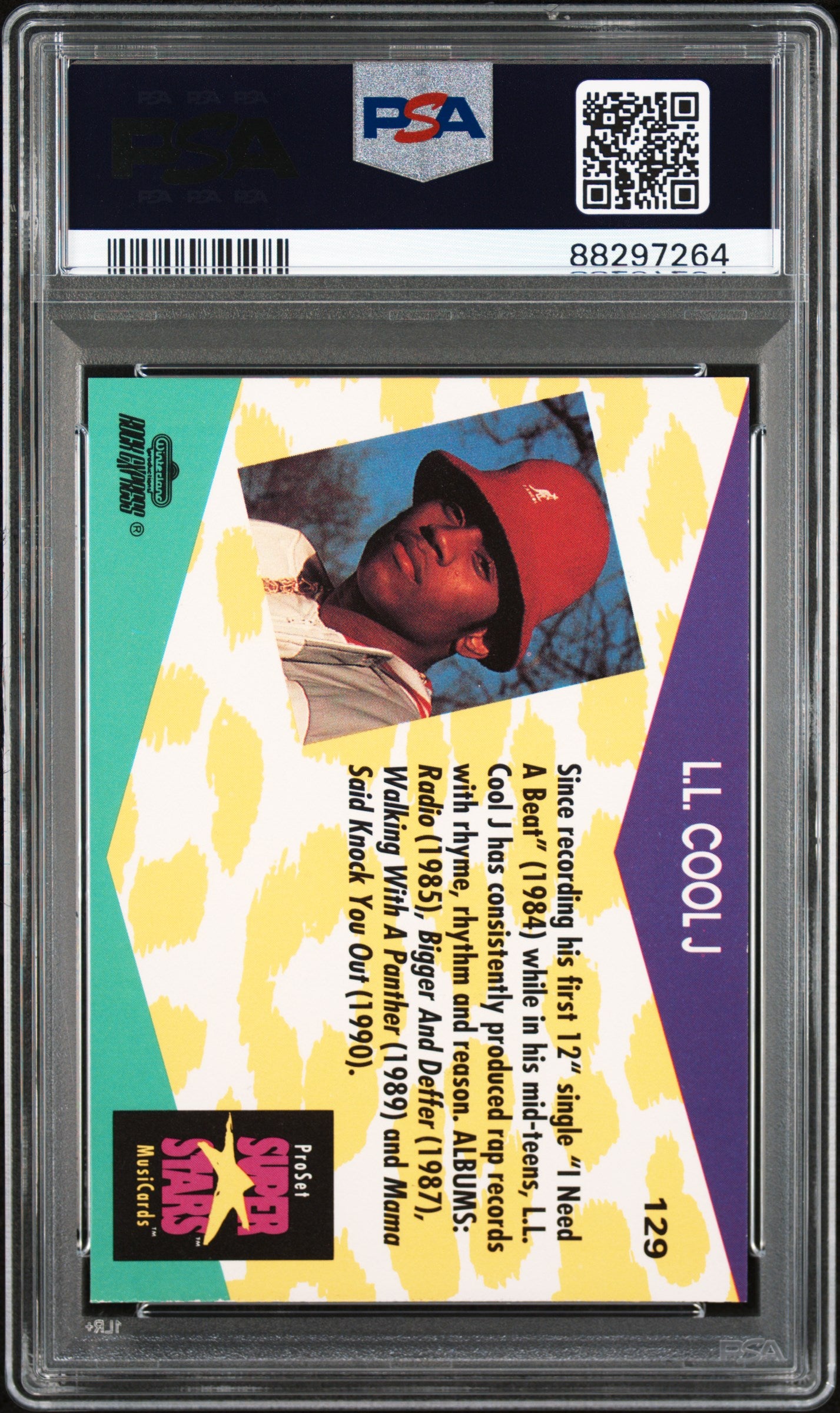 1991 Proset Superstars Musicards L. L. Cool J #129 PSA 9