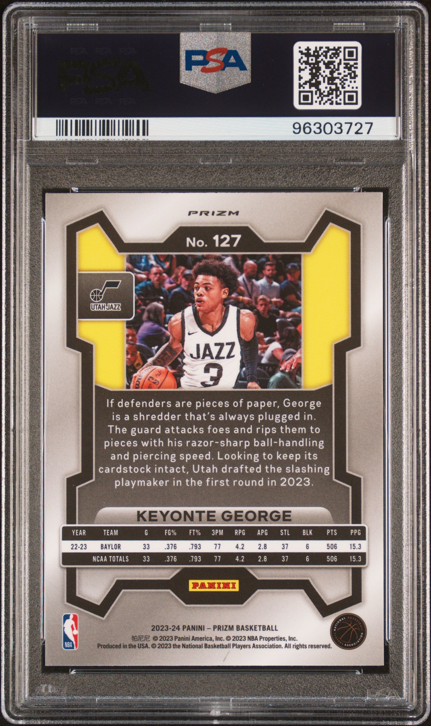 2023 Panini Prizm Keyonte George #127 Ice PSA 10