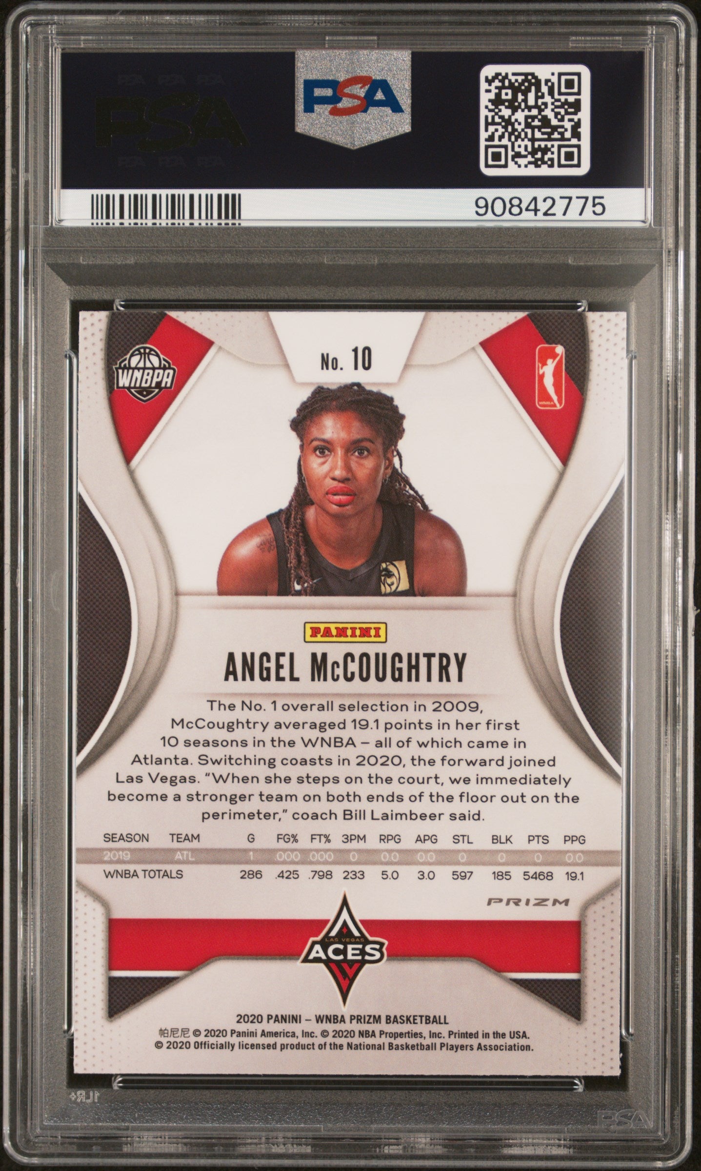 2020 Panini Prizm Wnba Silver #10 Angel McCoughtry Pop 3 PSA 10