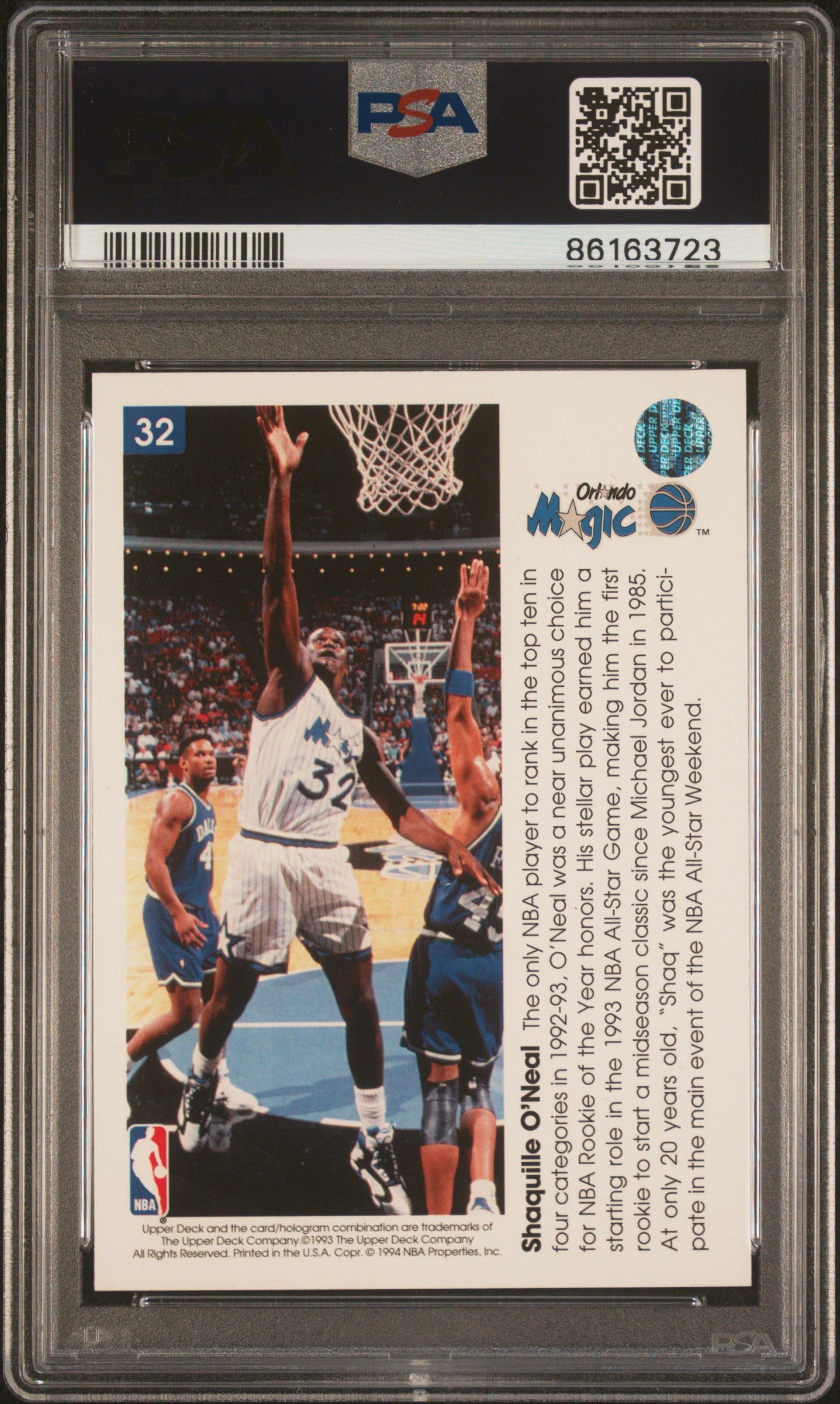 1993 Upper Deck Pro View 3-D Shaquille O'Neal #32 PSA 9