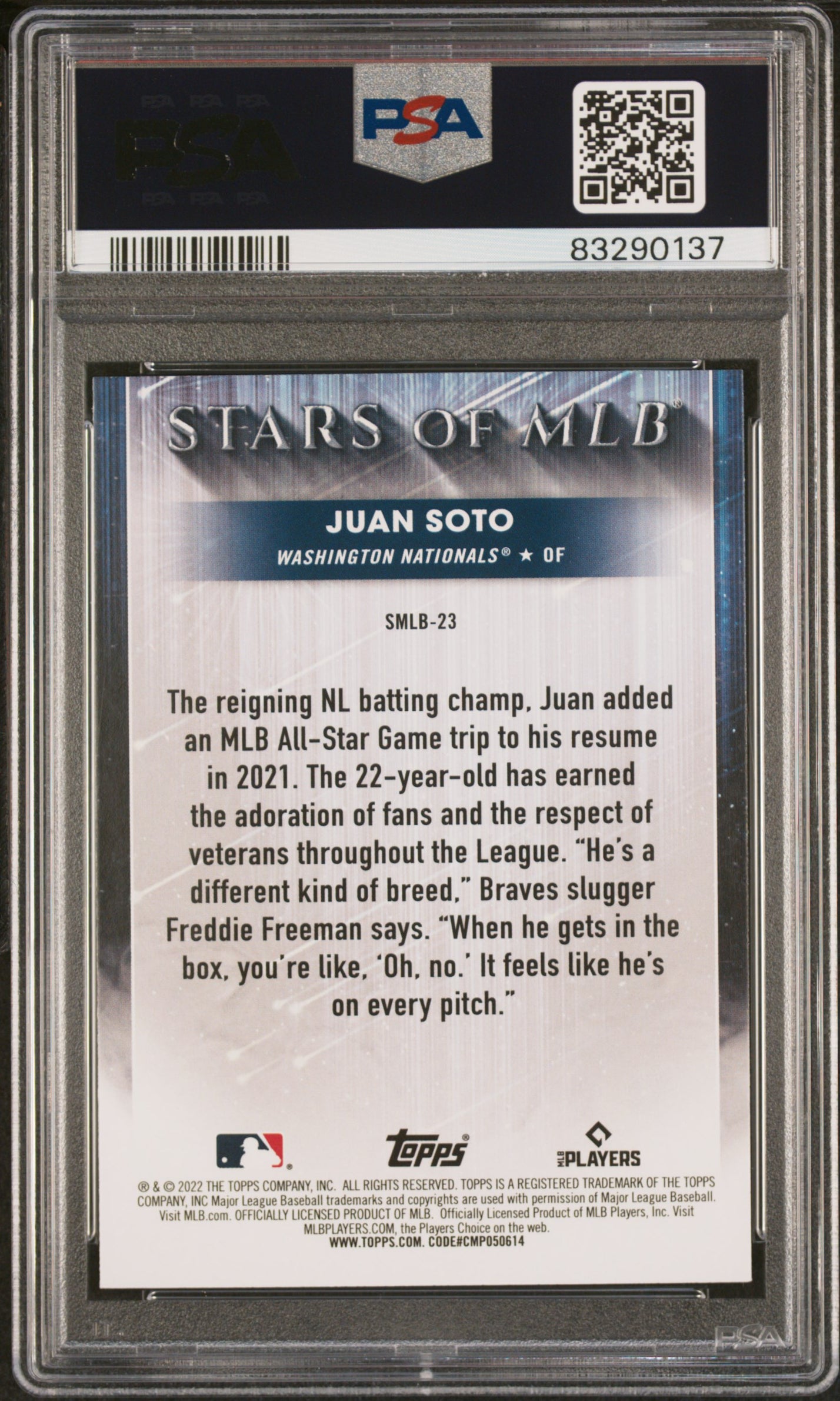 2022 Topps Stars Of MLB Juan Soto #SMLB23 Stars Of MLB PSA 10