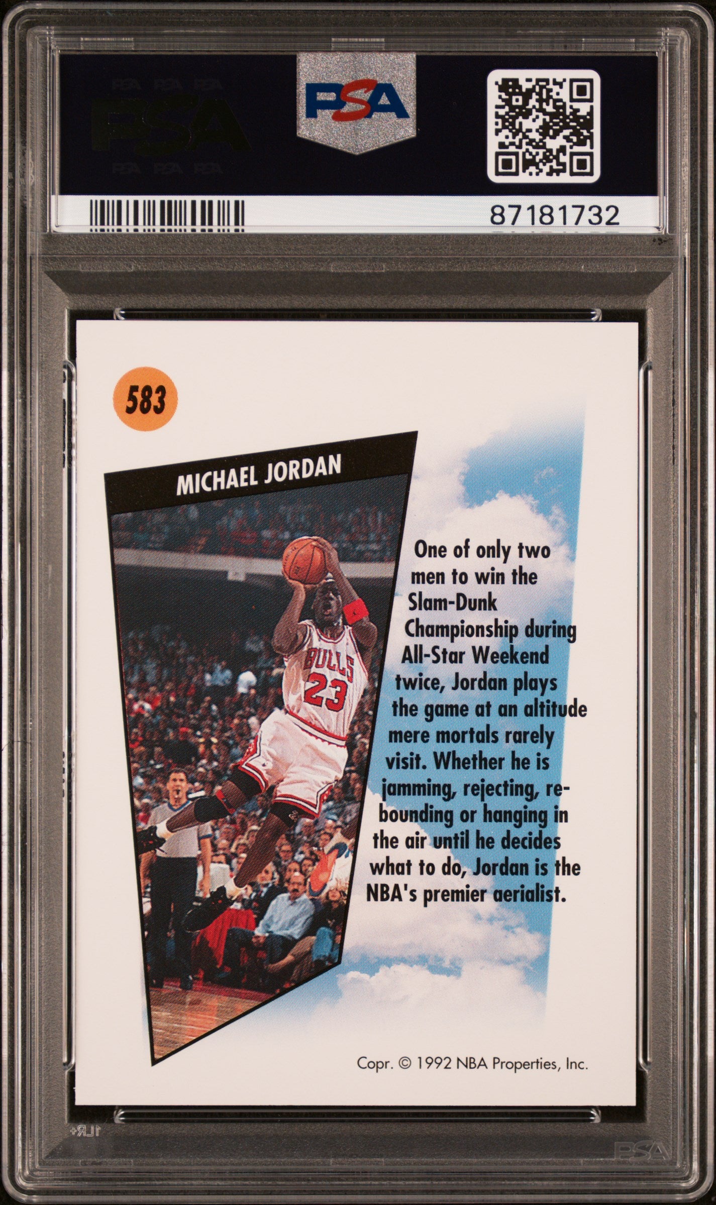 1991 Skybox #583 Michael Jordan Bulls Hof PSA 9