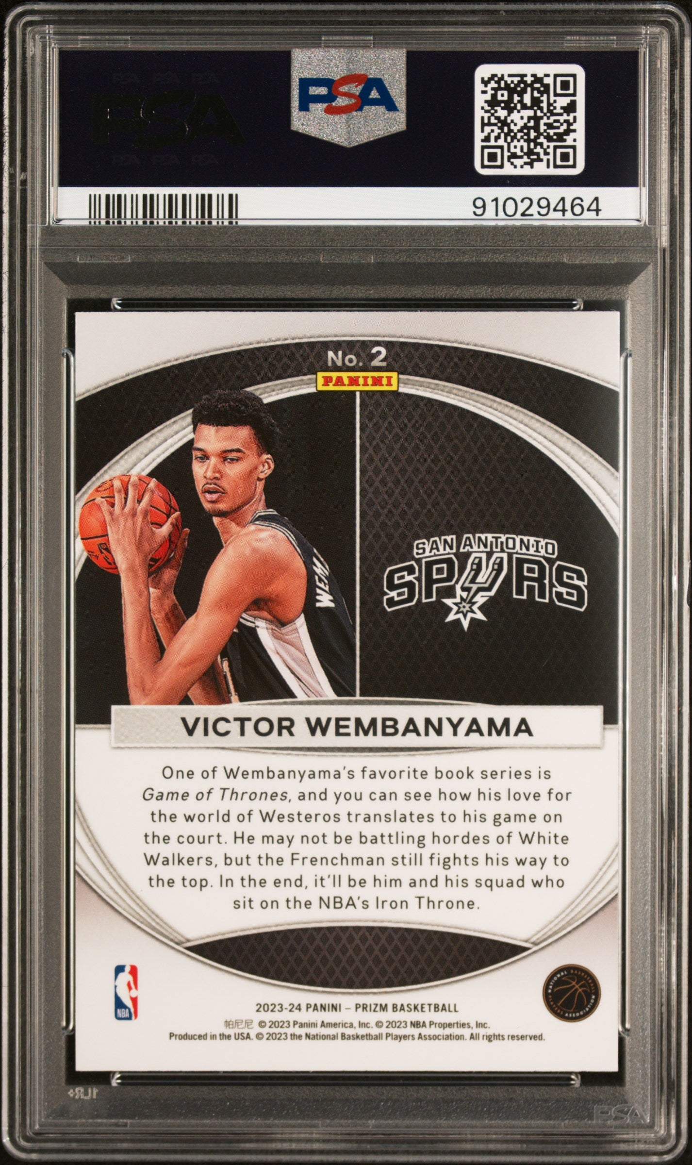 2023 Prizm Global Reach Victor Wembanyama #2 PSA Mint 9 ^