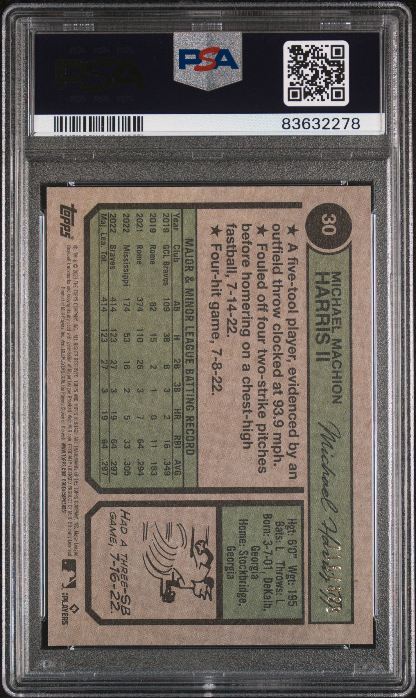 2023 Topps Heritage Michael Harris II #30 Chrome PSA10