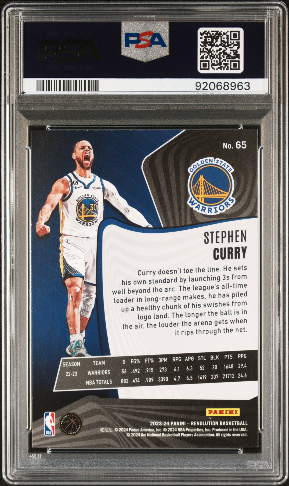 2023 Panini Revolution Basketball Stephen Curry #65 PSA 9