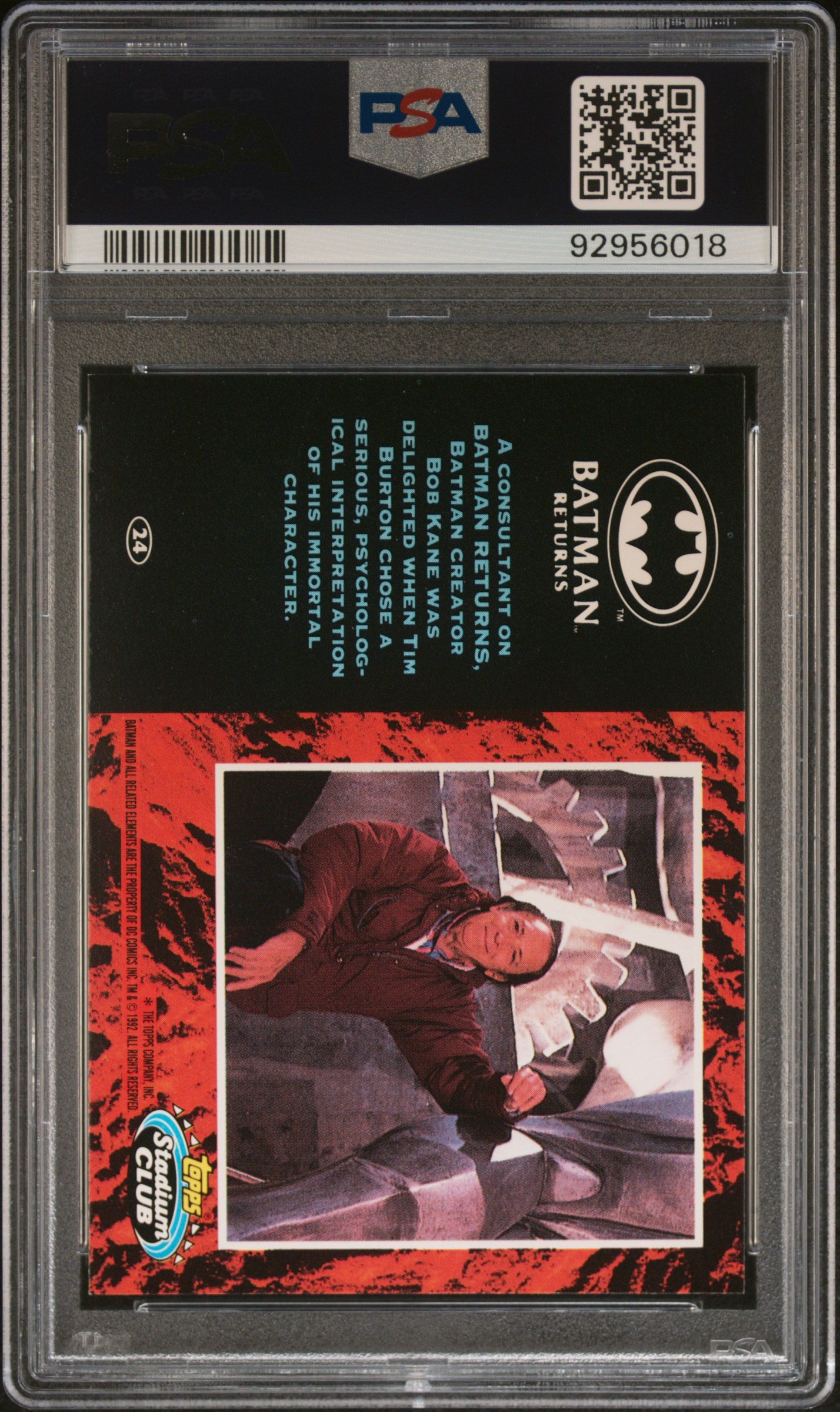 1992 Stadium Club Batman Returns A Consultant On. . . #24 PSA 9