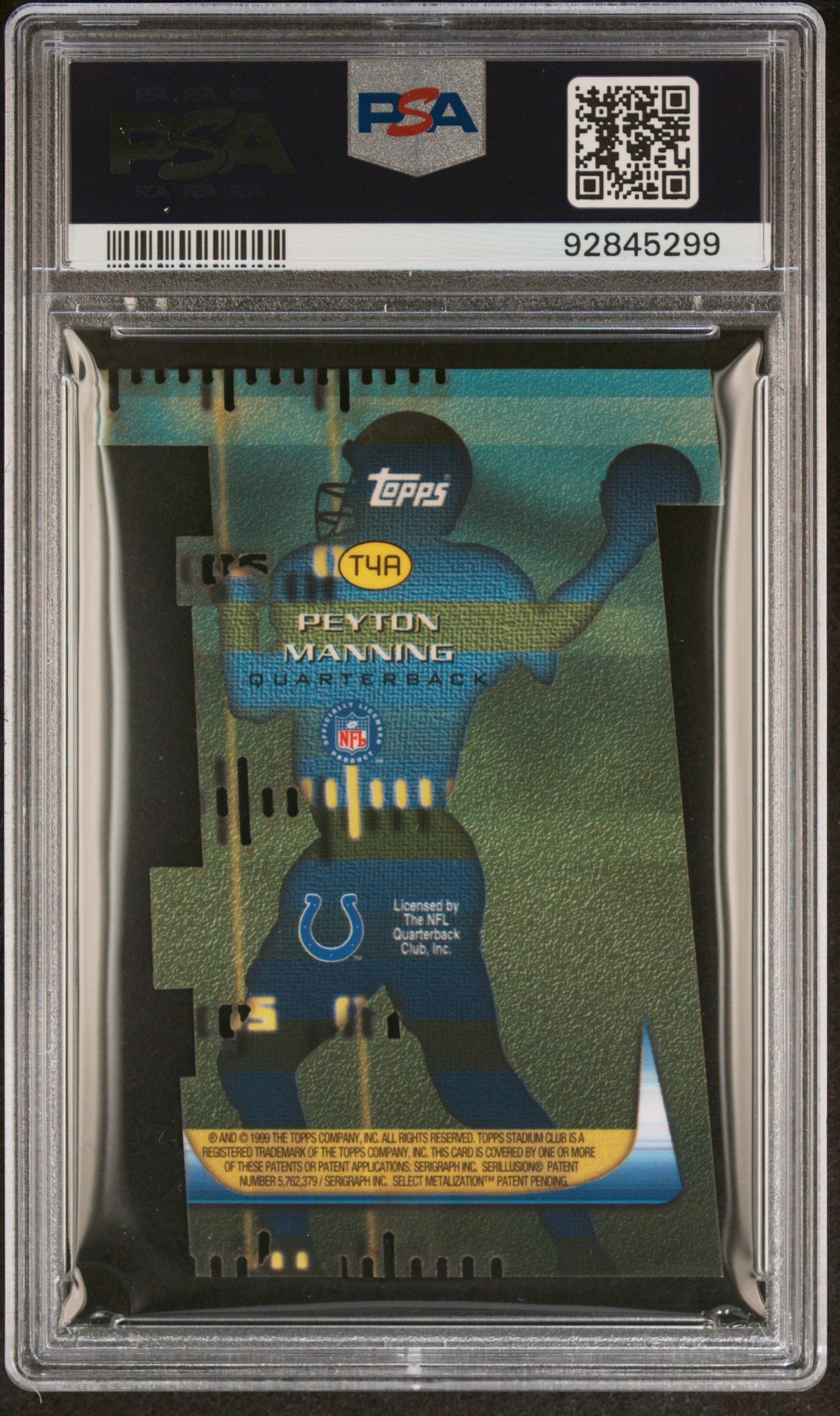 1999 Stadium Club 3X3 Peyton Manning #T4A Luminous PSA 9