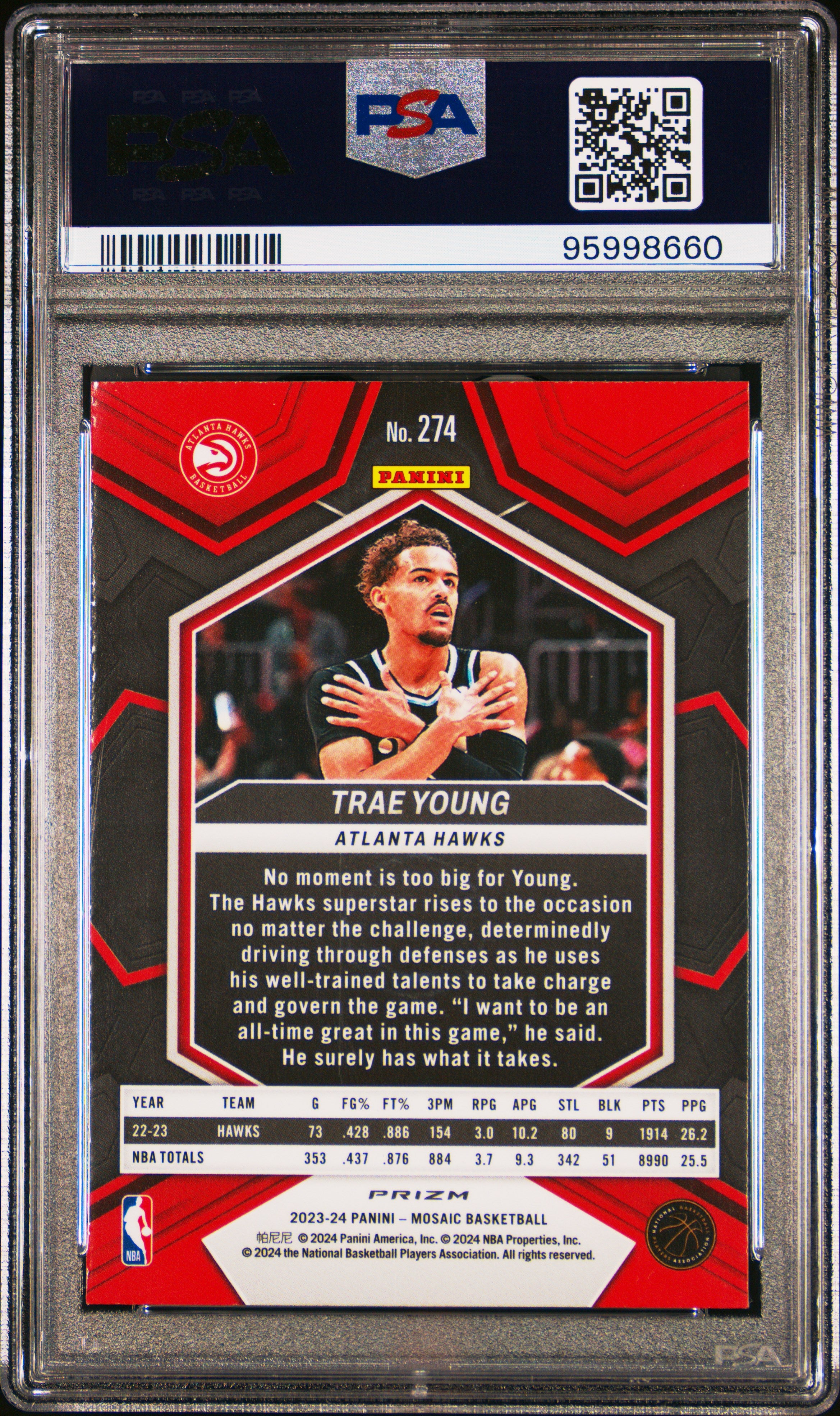 2023 Panini Mosaic Trae Young #274 Mosaic PSA 10