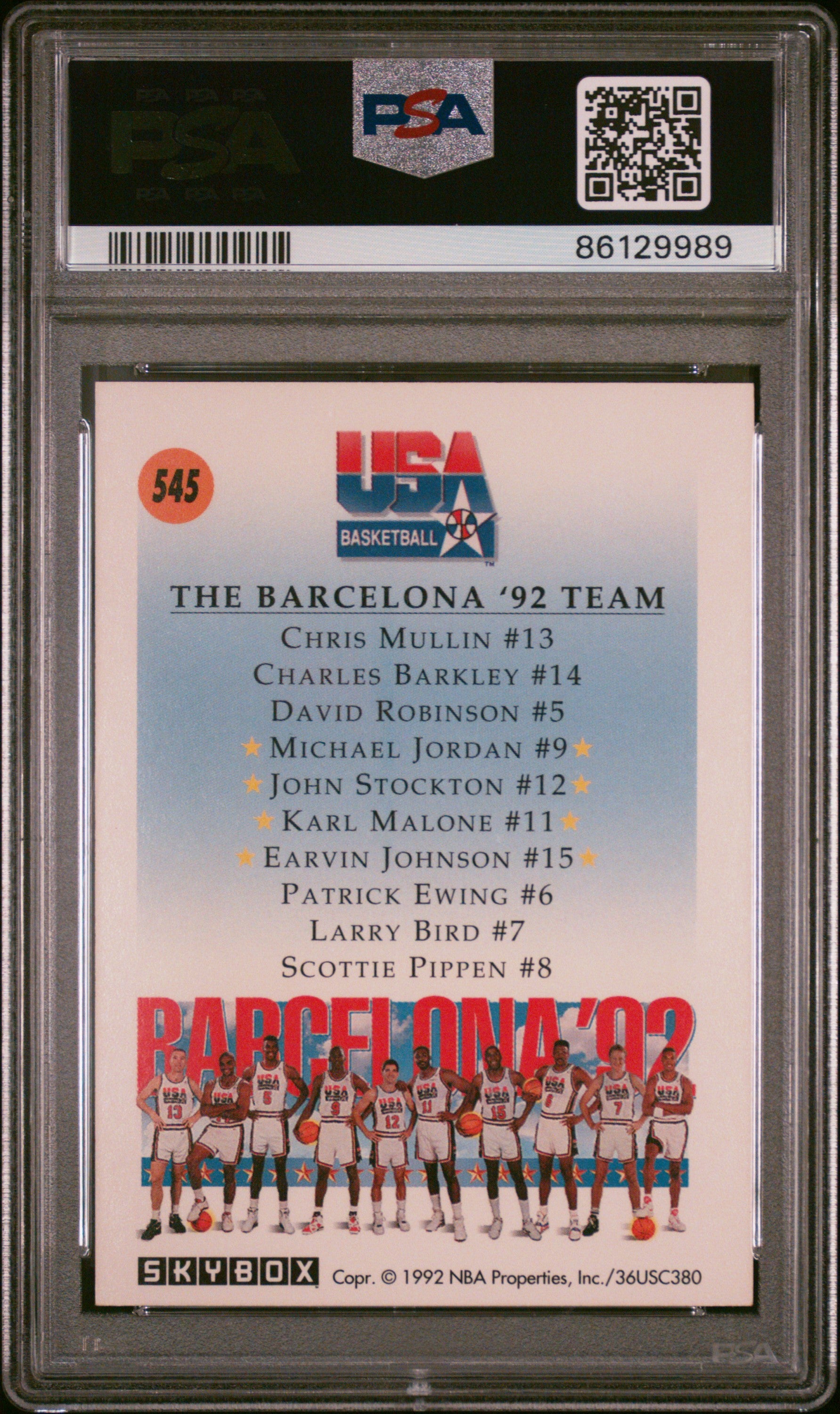 1991 Skybox #545 Michael Jordan-Magic Johnson Team USA 2 PSA 9