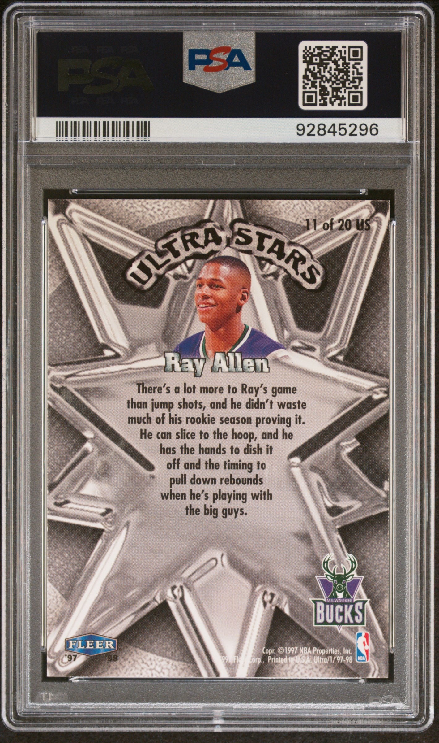 1997 Ultra Stars Ray Allen #11 PSA 6