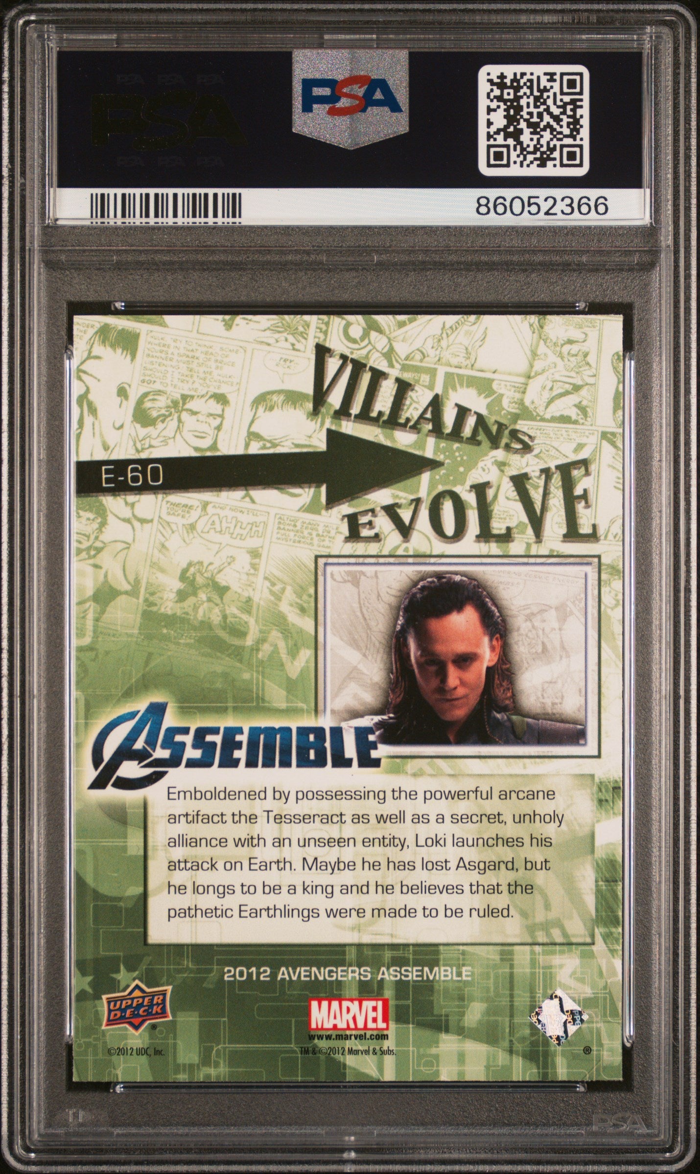 2012 Upper Deck Marvel Avengers Assemble Heroes/Villains Evolve Loki #E-60 PSA 10