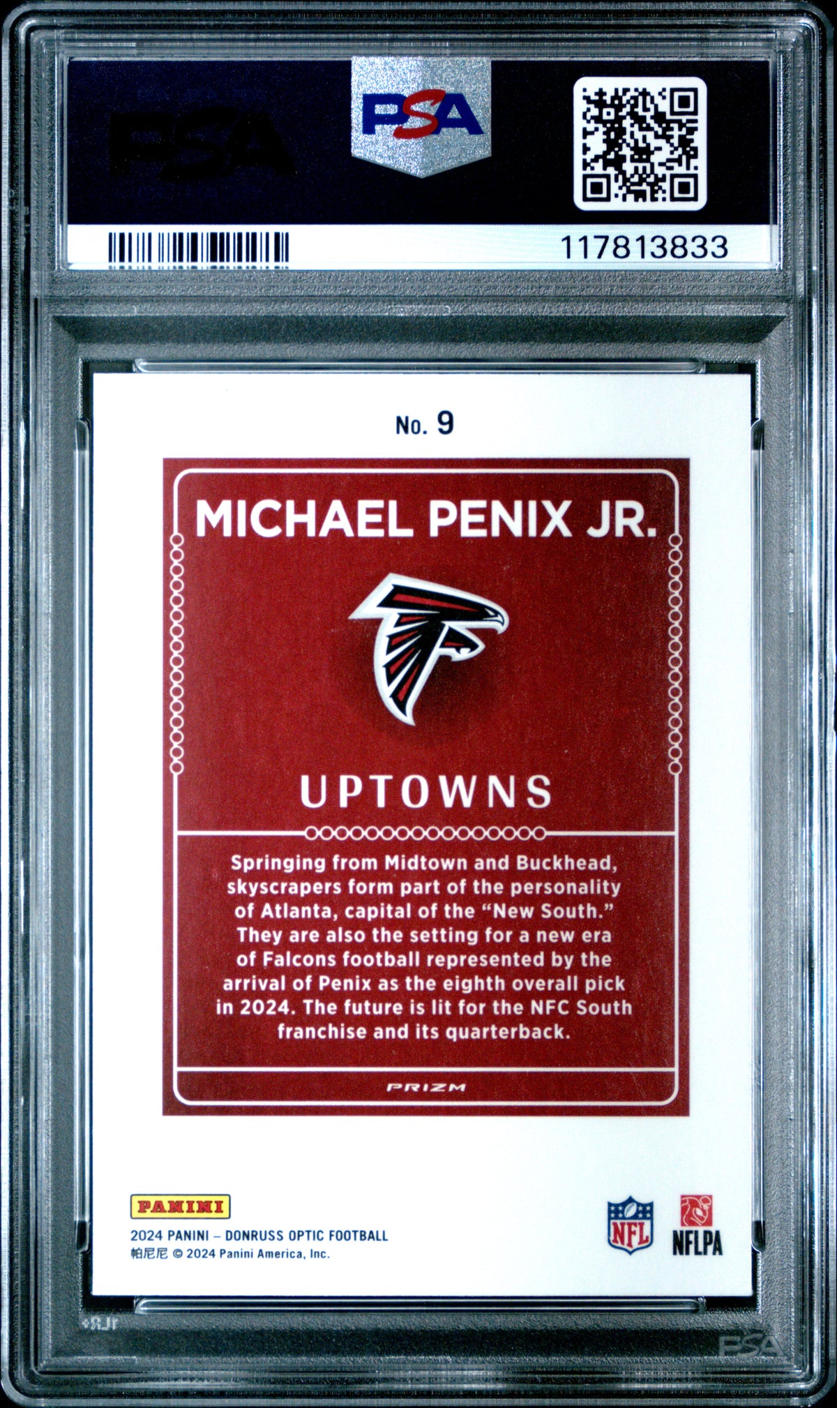 2024 Panini Donruss Optic Uptowns Football Michael Penix JR. #9 PSA 9