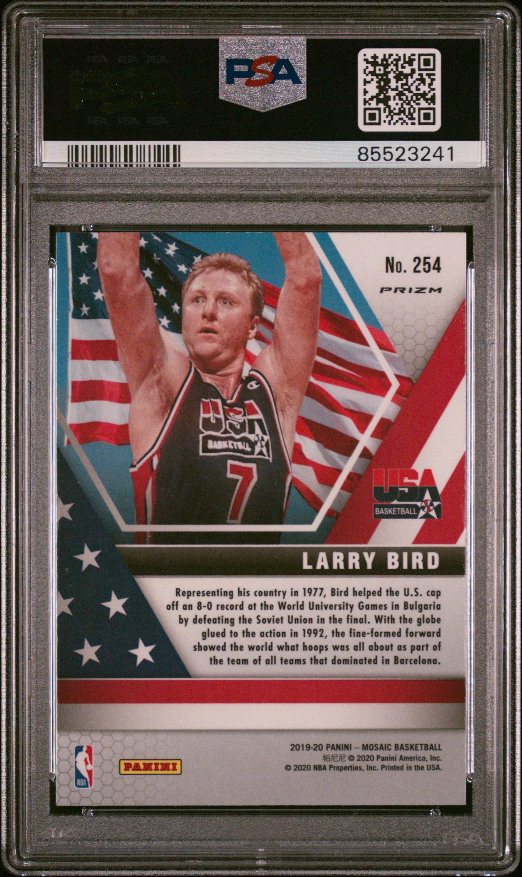 2019 Panini Mosaic Larry Bird #254 Green Mosaic PSA 10