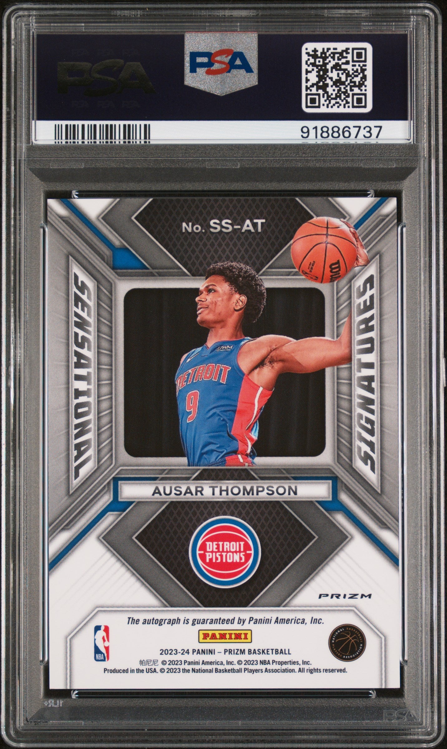 2023 Panini Prizm Sensational Signatures Ausar Thompson #SSAT Sensational SIG Silver PSA 10