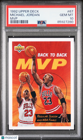image 1992 Upper Deck 1992 Upper Deck Michael Jordan #67 MVP PSA 10