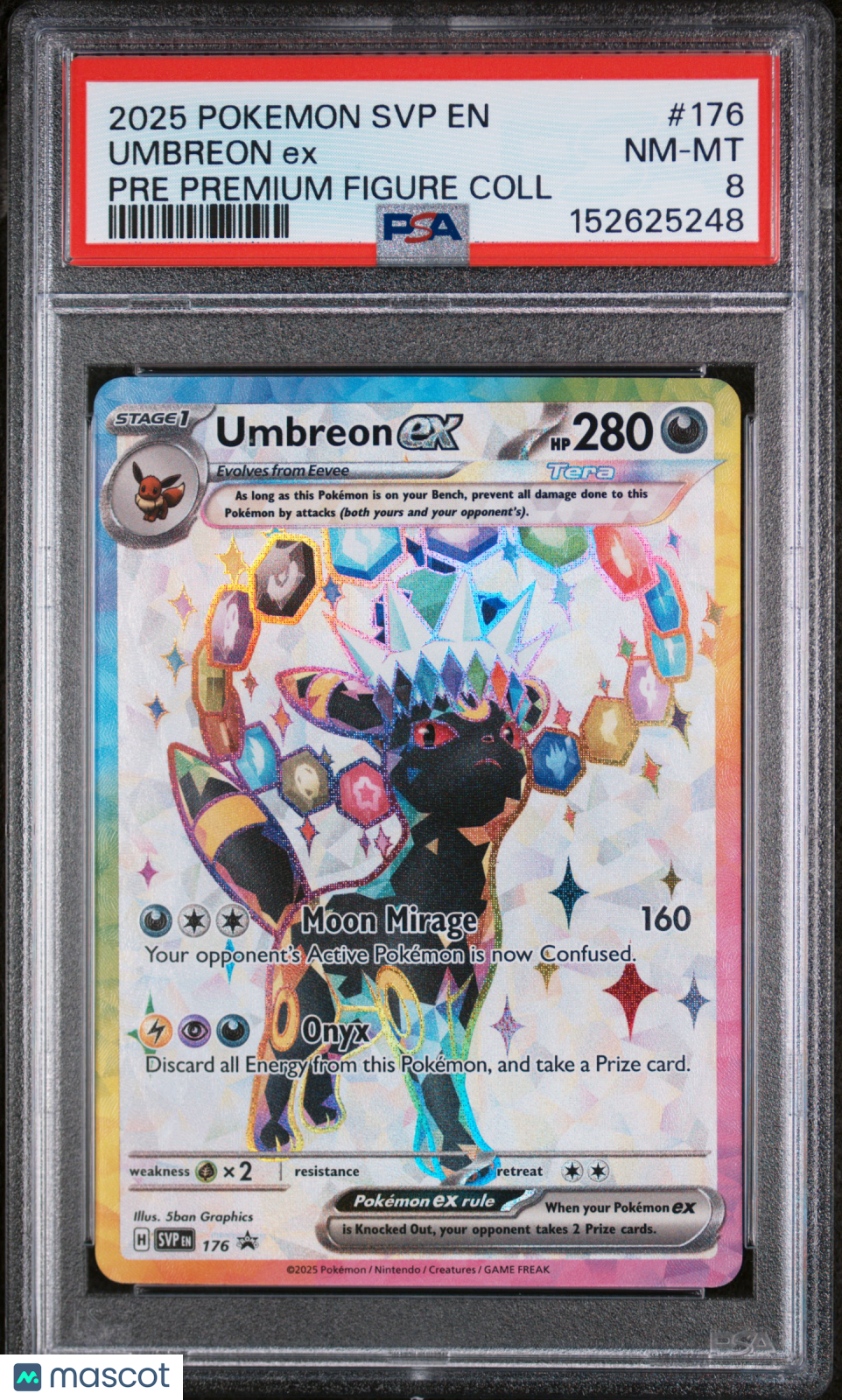 2025 Pokemon SVP EN-SV Black Star Promo Umbreon EX #176 Pre Premium Figure Coll PSA 8