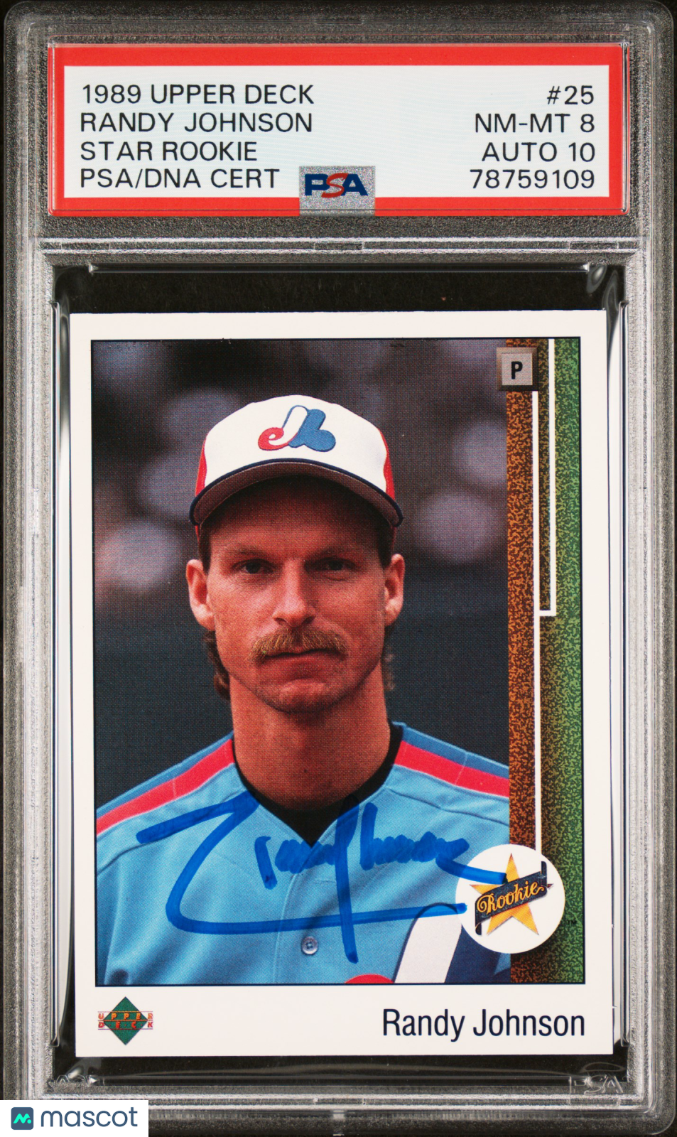 1989 Upper Deck Randy Johnson #25 Star Rookie PSA 8