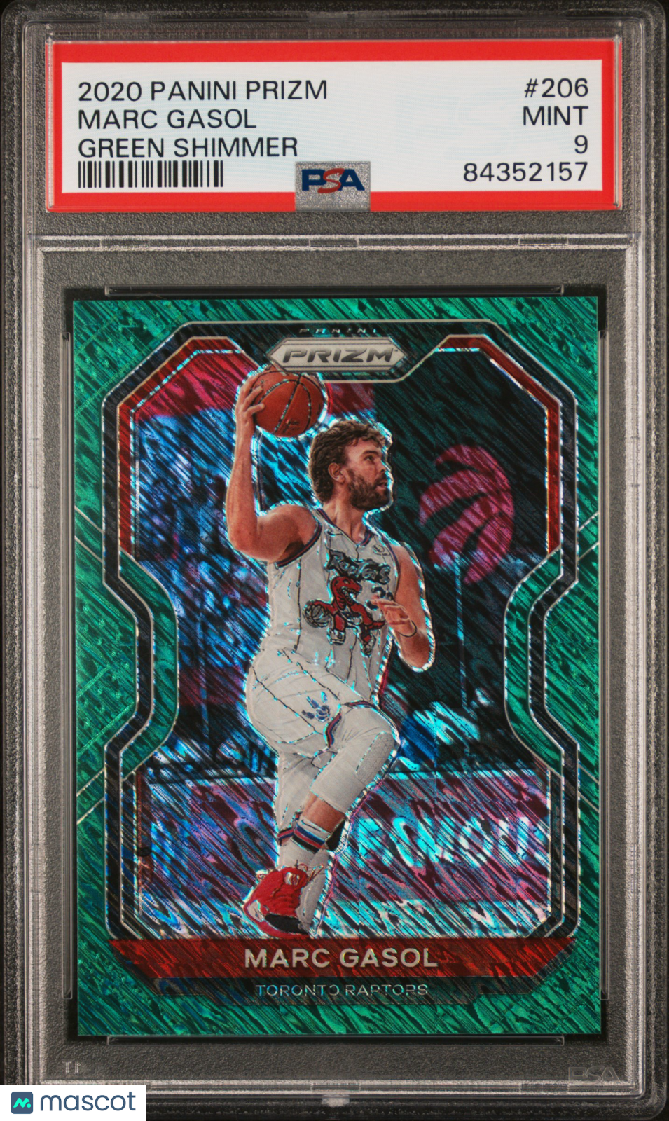 2020 Panini Prizm Marc Gasol #206 Green Shimmer PSA 9