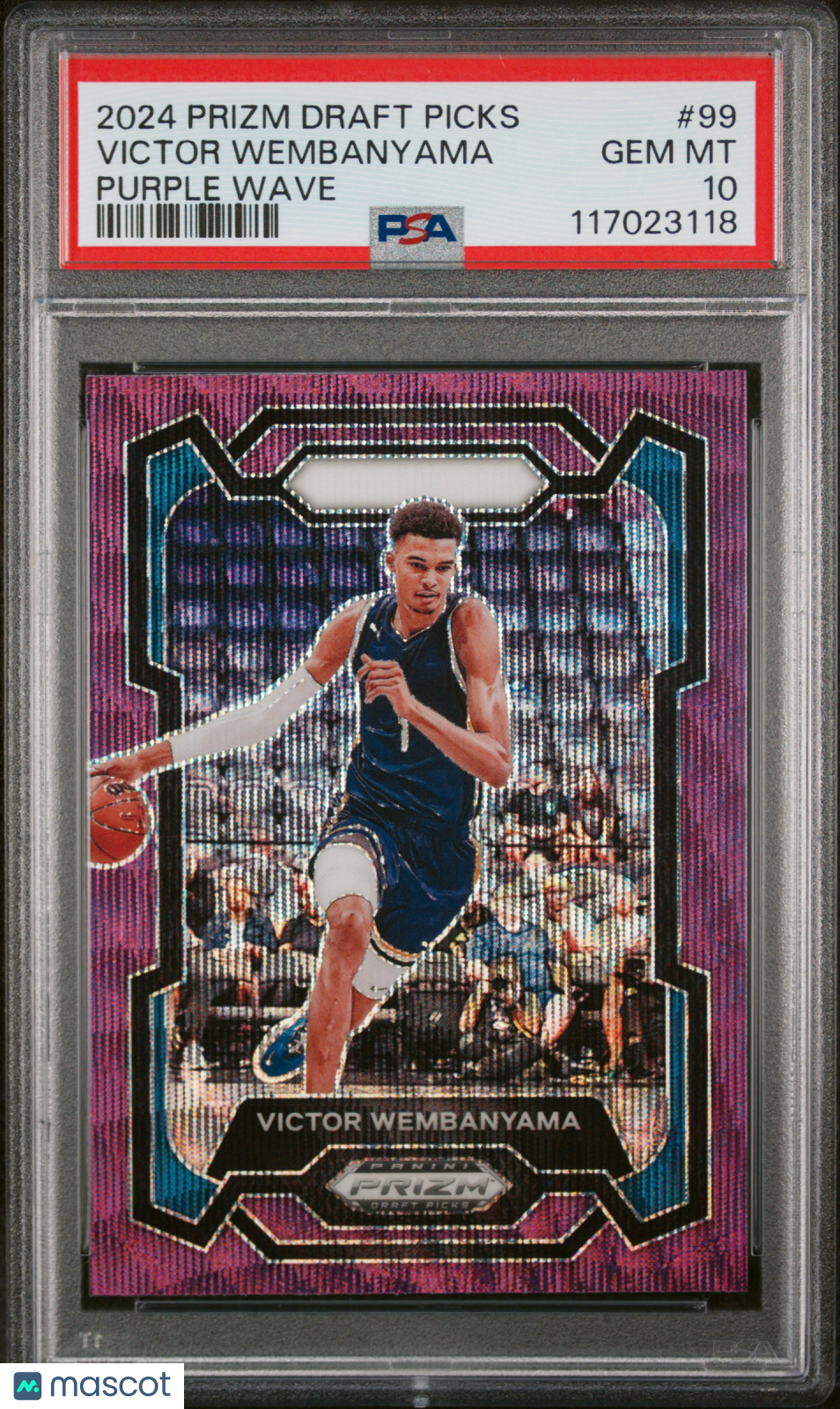 2024 Panini Prizm Draft Picks Basketball Victor Wembanyama #99 Purple Wave PSA 10
