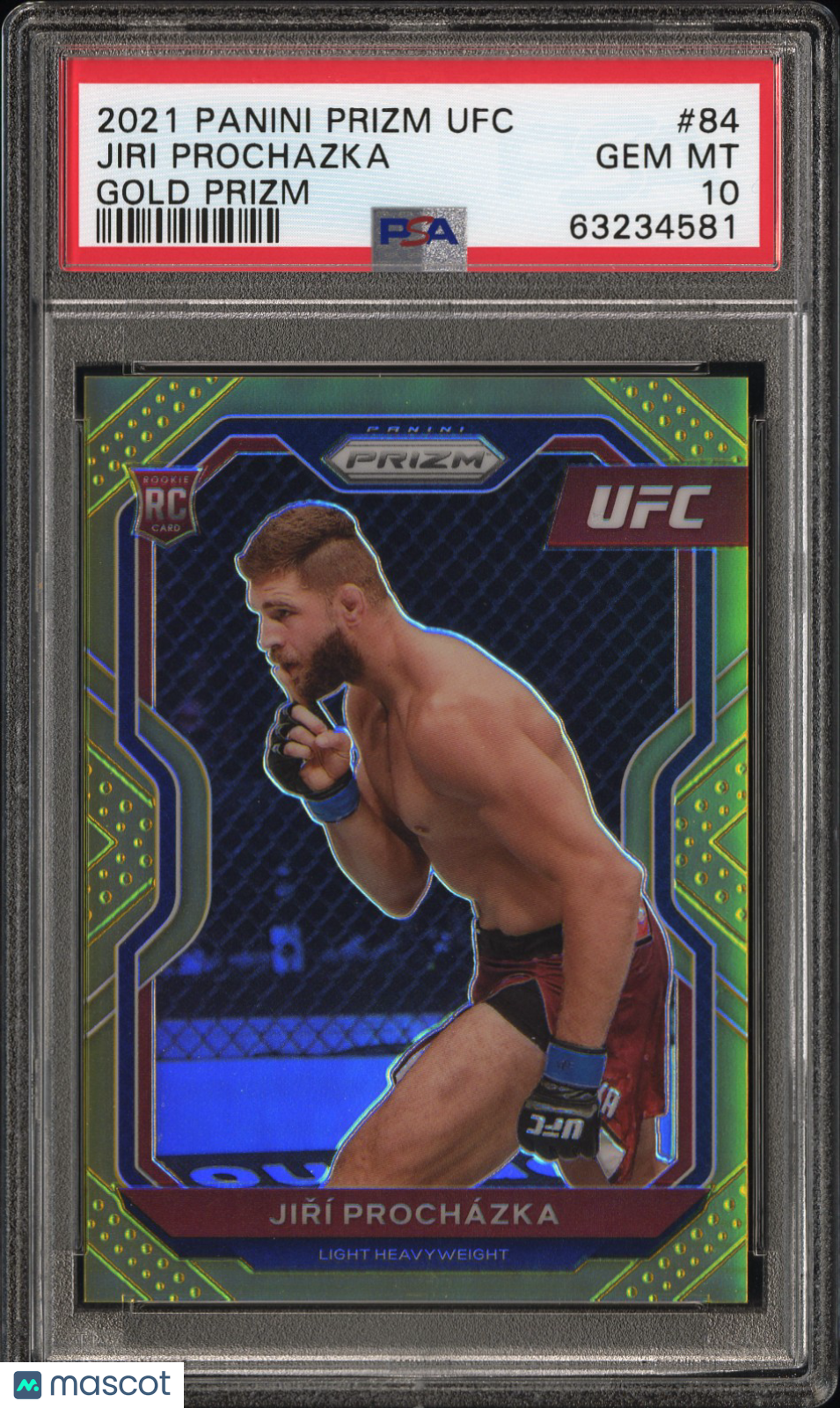 2021 Panini Prizm UFC Jiri Prochazka #84 Gold Prizm PSA 10