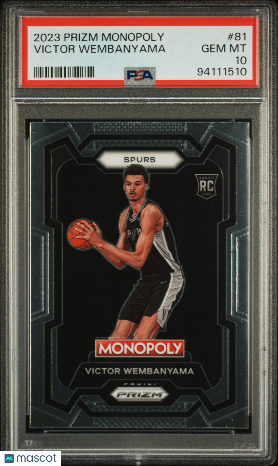 2023 Panini Prizm Monopoly Basketball Victor Wembanyama #81 PSA 10