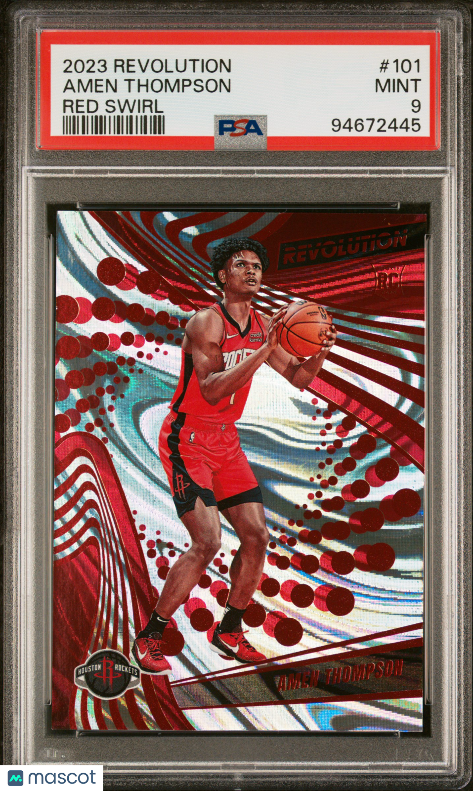 2023 Panini Revolution Basketball Amen Thompson #101 Red Swirl PSA 9