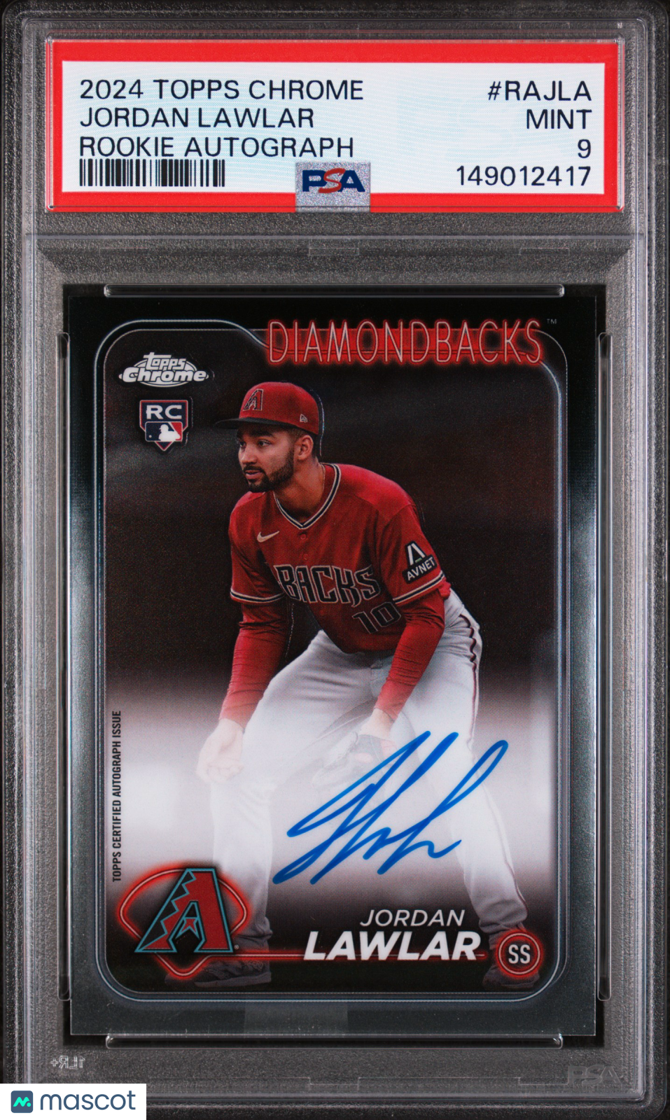 2024 Topps Chrome Rookie Autographs Baseball Jordan Lawlar #RAJLA PSA 9
