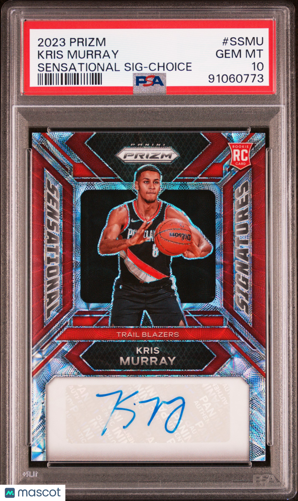 2023 Panini Prizm Sensational Signatures Kris Murray #SSMU Sensational SIG Choice PSA 10