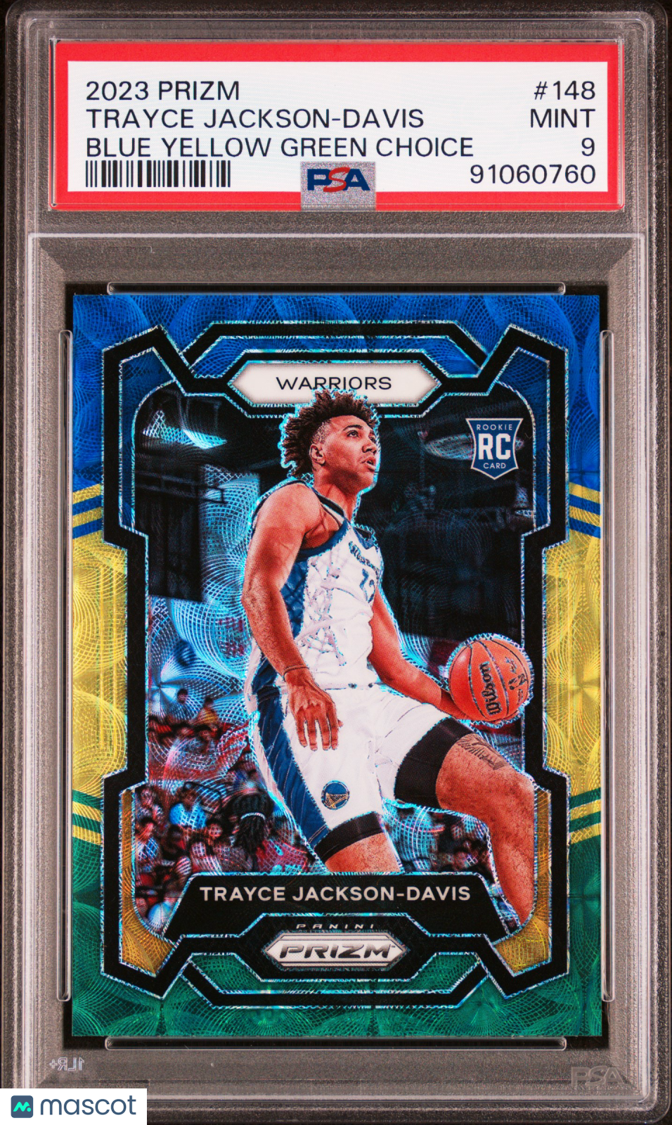 2023 Panini Prizm Trayce Jackson-Davis #148 Blue Yellow Green Choice PSA 9