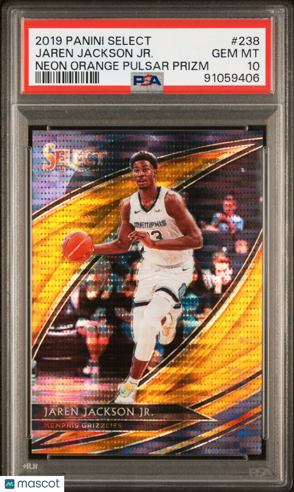 2019 Panini Select Jaren Jackson JR. #238 Neon Orange Pulsar Prizm PSA 10