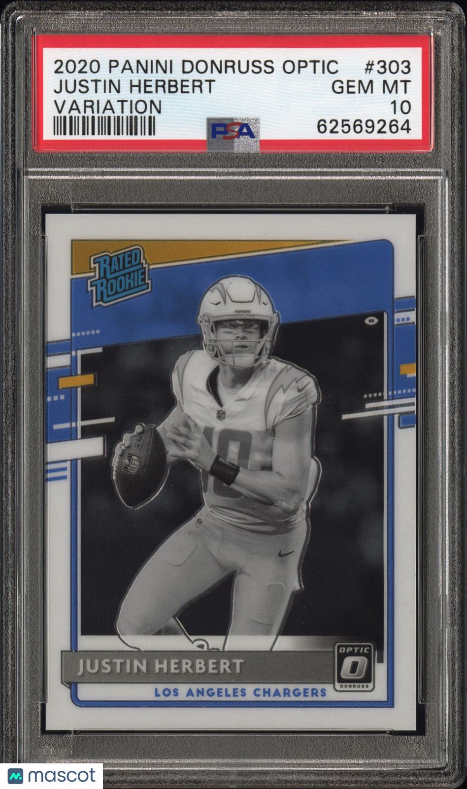 2020 Panini Donruss Optic Football Justin Herbert #303 Variation PSA 10