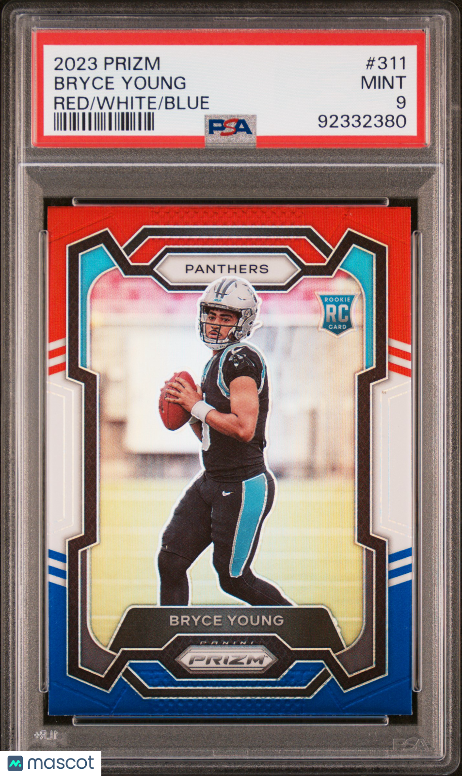 2023 Panini Prizm Bryce Young #311 Red White Blue Prizm PSA 9