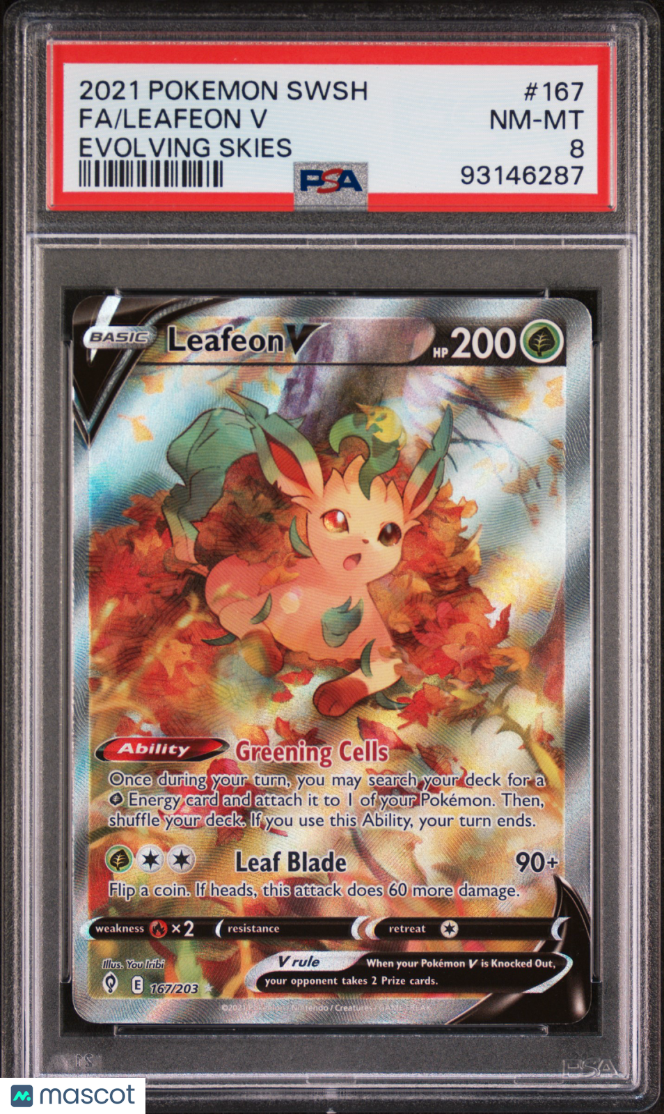 2021 PokéMon TCG Fa Leafeon #167 PSA 8