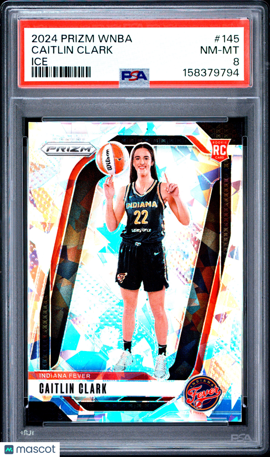 2024 Panini Prizm WNBA Basketball Caitlin Clark #145 Ice PSA 8