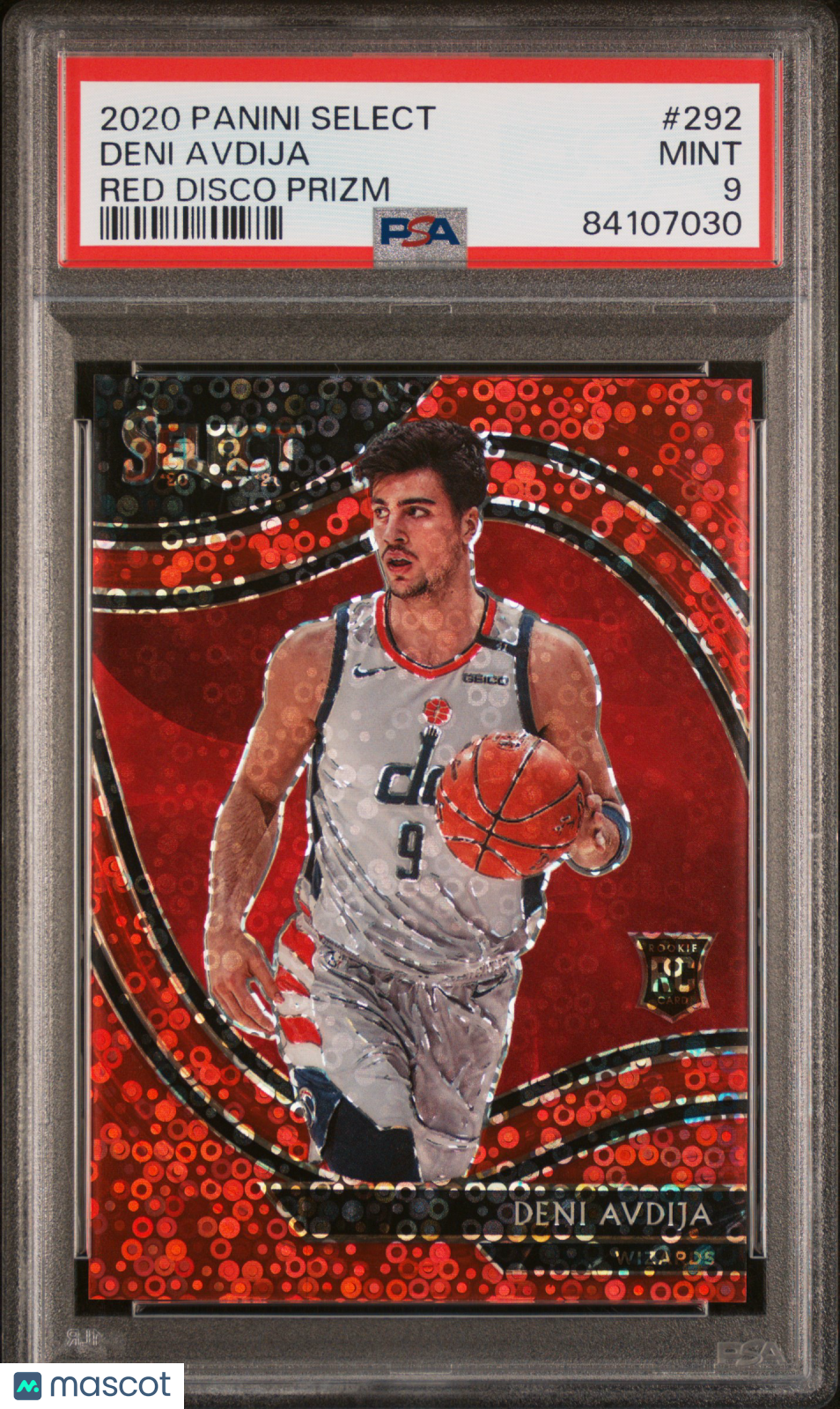 2020 Panini Select Deni Avdija #292 Red Disco Prizm PSA 9