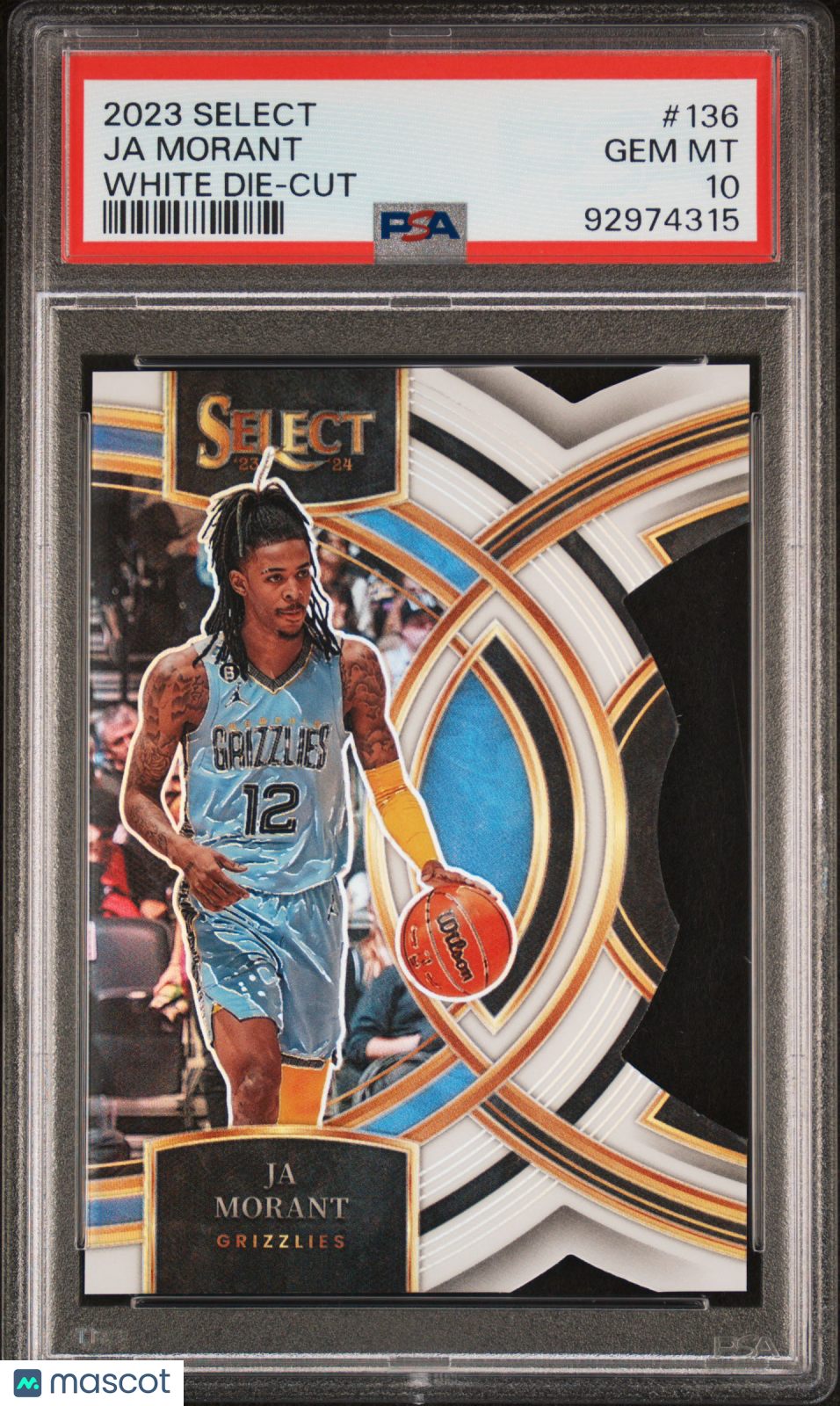 2023 Panini Select Ja Morant #136 White Die Cut PSA 10