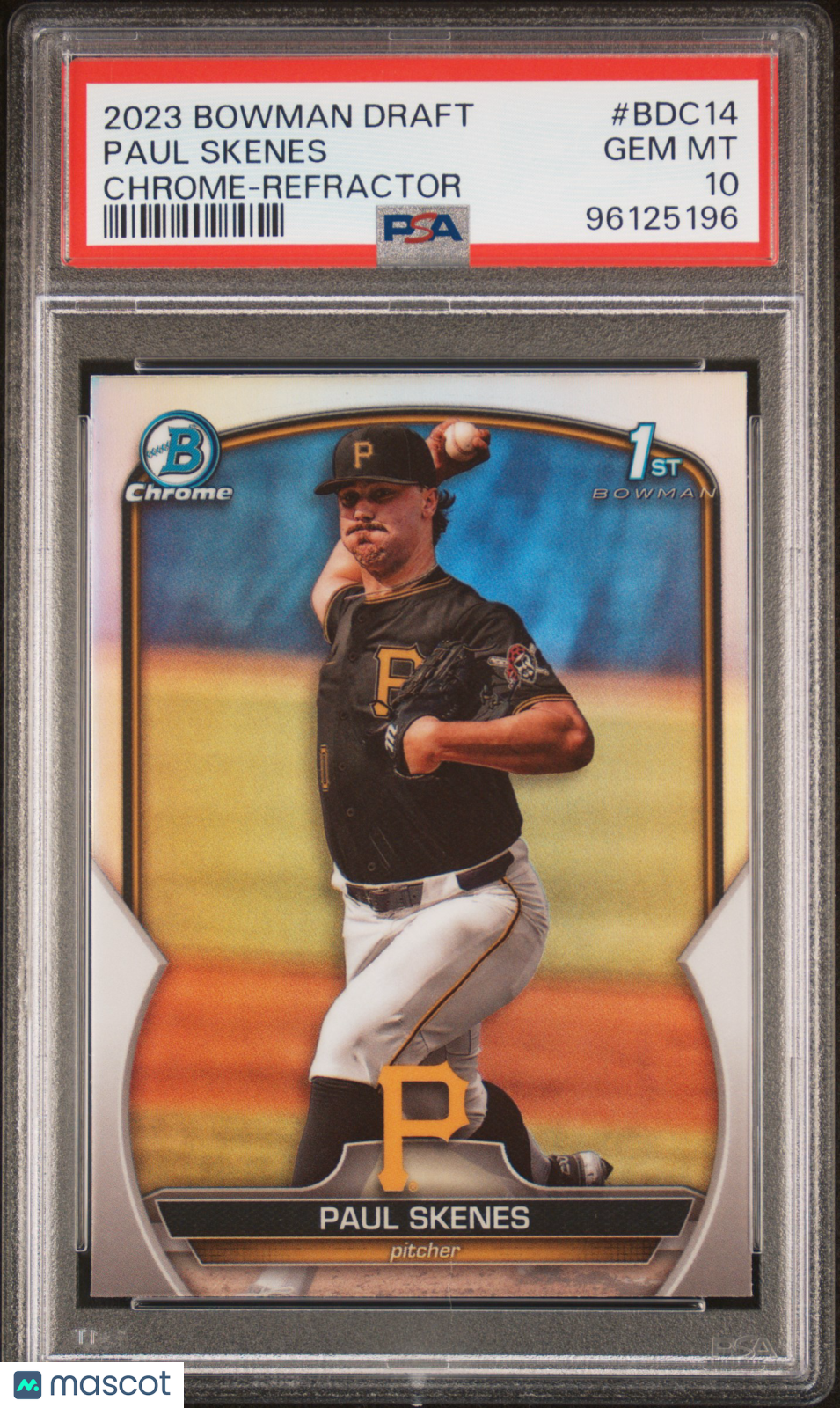 2023 Bowman Draft Baseball Paul Skenes #BDC14 Chrome Refractor PSA 10