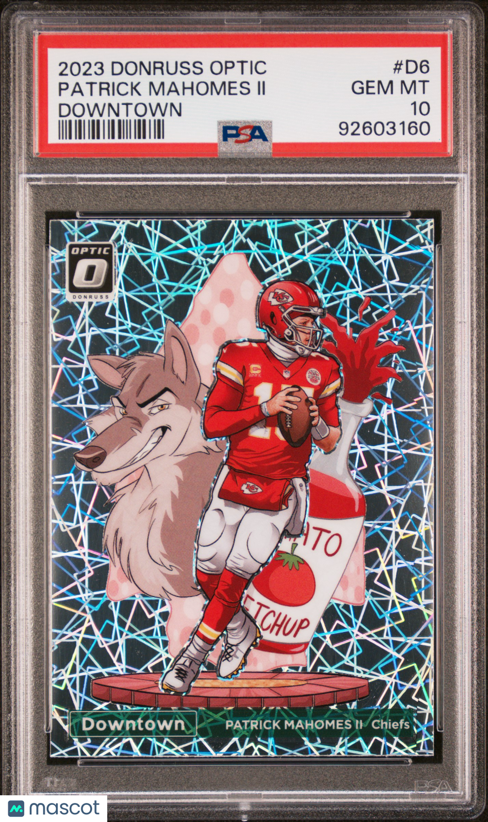 2023 Panini Donruss Optic Downtown! Football Patrick Mahomes II #D6 PSA 10